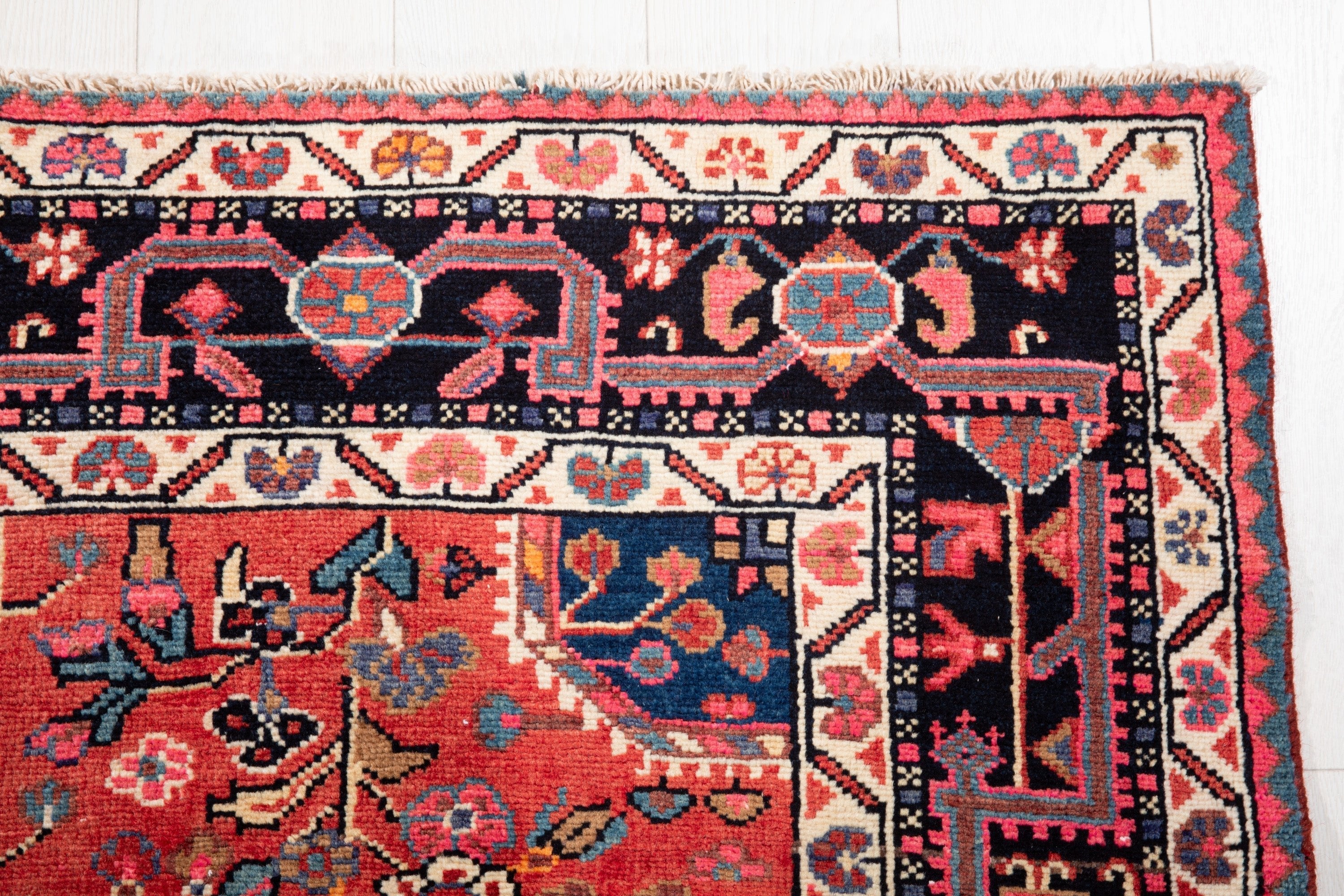 Hand-Knotted Vintage Wool Area Rug – 11' 3" x 5' 5" (342 x 164 cm) - Yasi & Fara