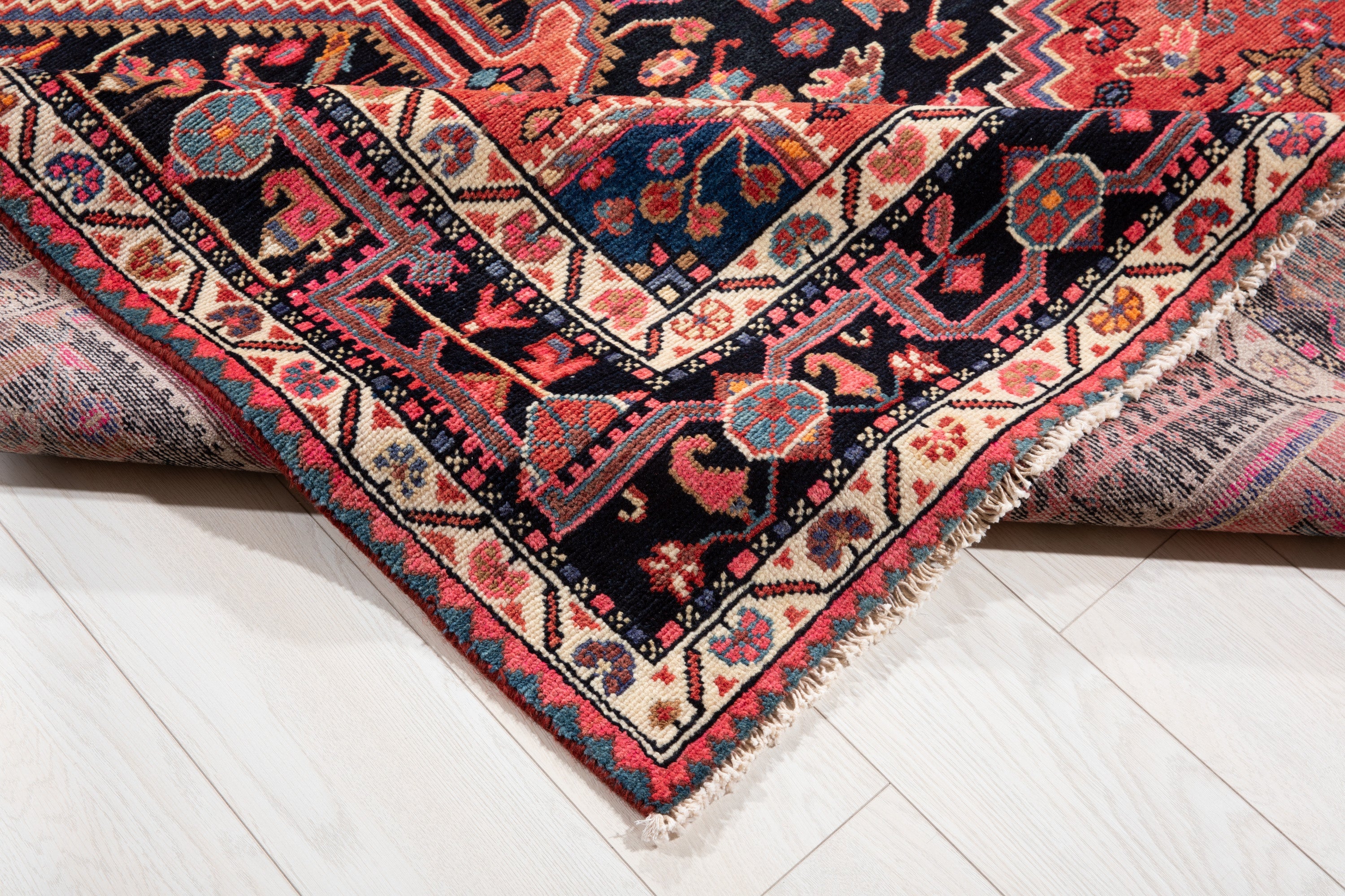 Hand-Knotted Vintage Wool Area Rug – 11' 3" x 5' 5" (342 x 164 cm) - Yasi & Fara