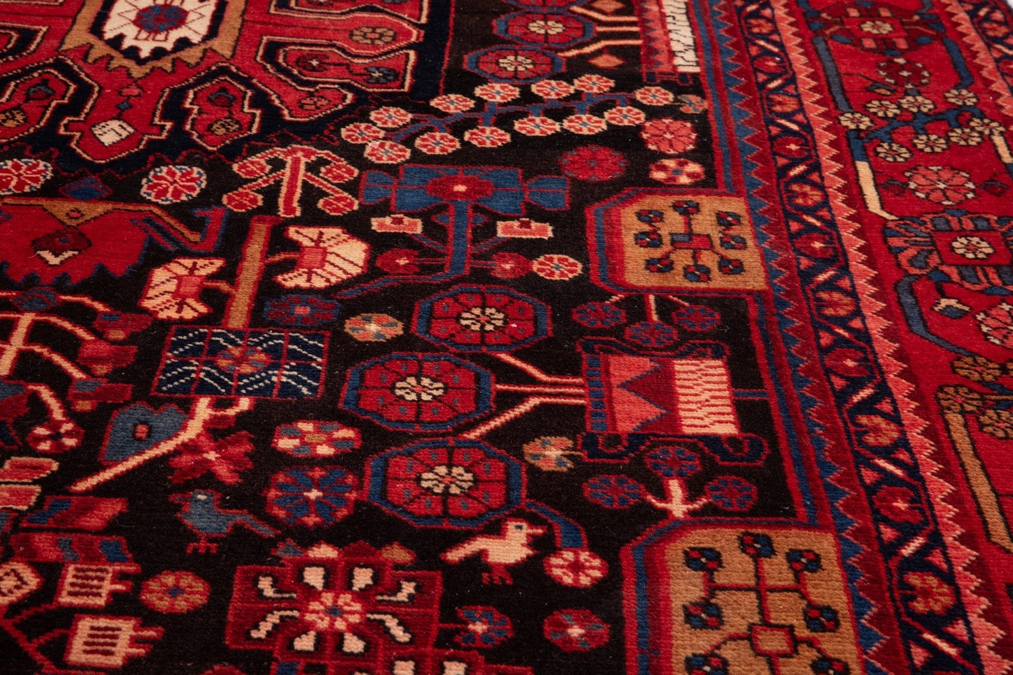 Hand-Knotted Vintage Wool Area Rug – 9' 4" x 5' (284 × 152 cm) - Yasi & Fara