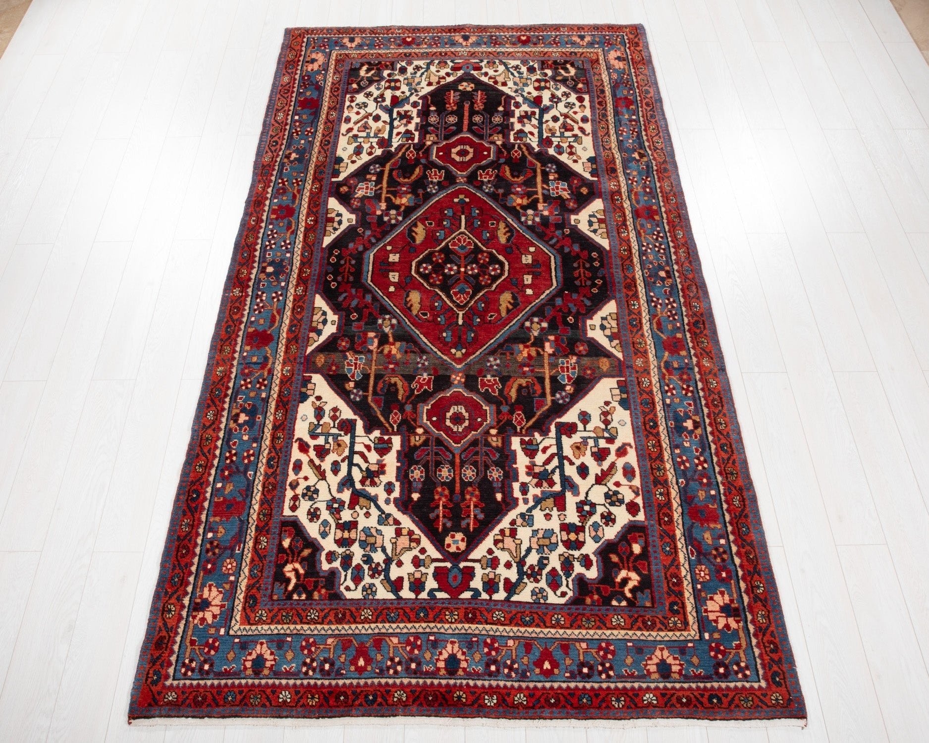 Hand-Knotted Vintage Wool Area Rug – 9' 10" x 5' 4" (301 × 162 cm) - Yasi & Fara