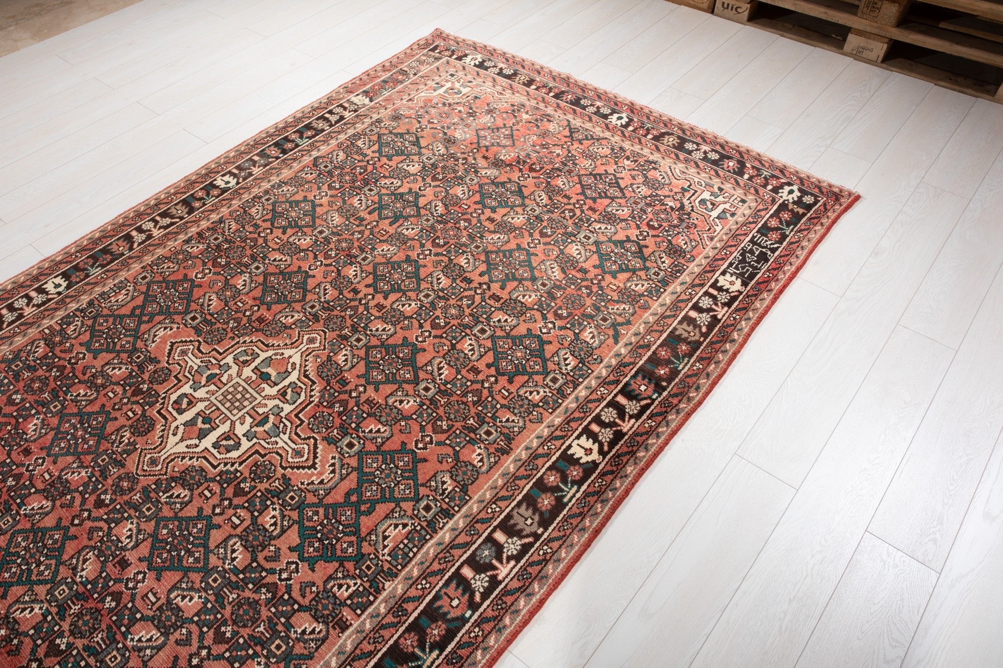 Hand-Knotted Vintage Wool Area Rug – 10' 6" x 5' 5" (320 × 166 cm) - Yasi & Fara