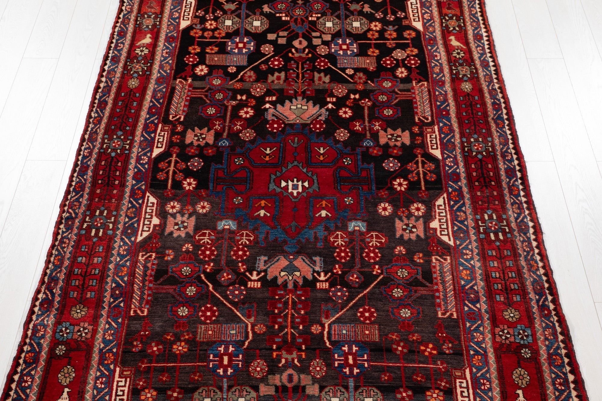Hand-Knotted Vintage Wool Area Rug – 10' 3" x 5' 4" (313 × 163 cm) - Yasi & Fara