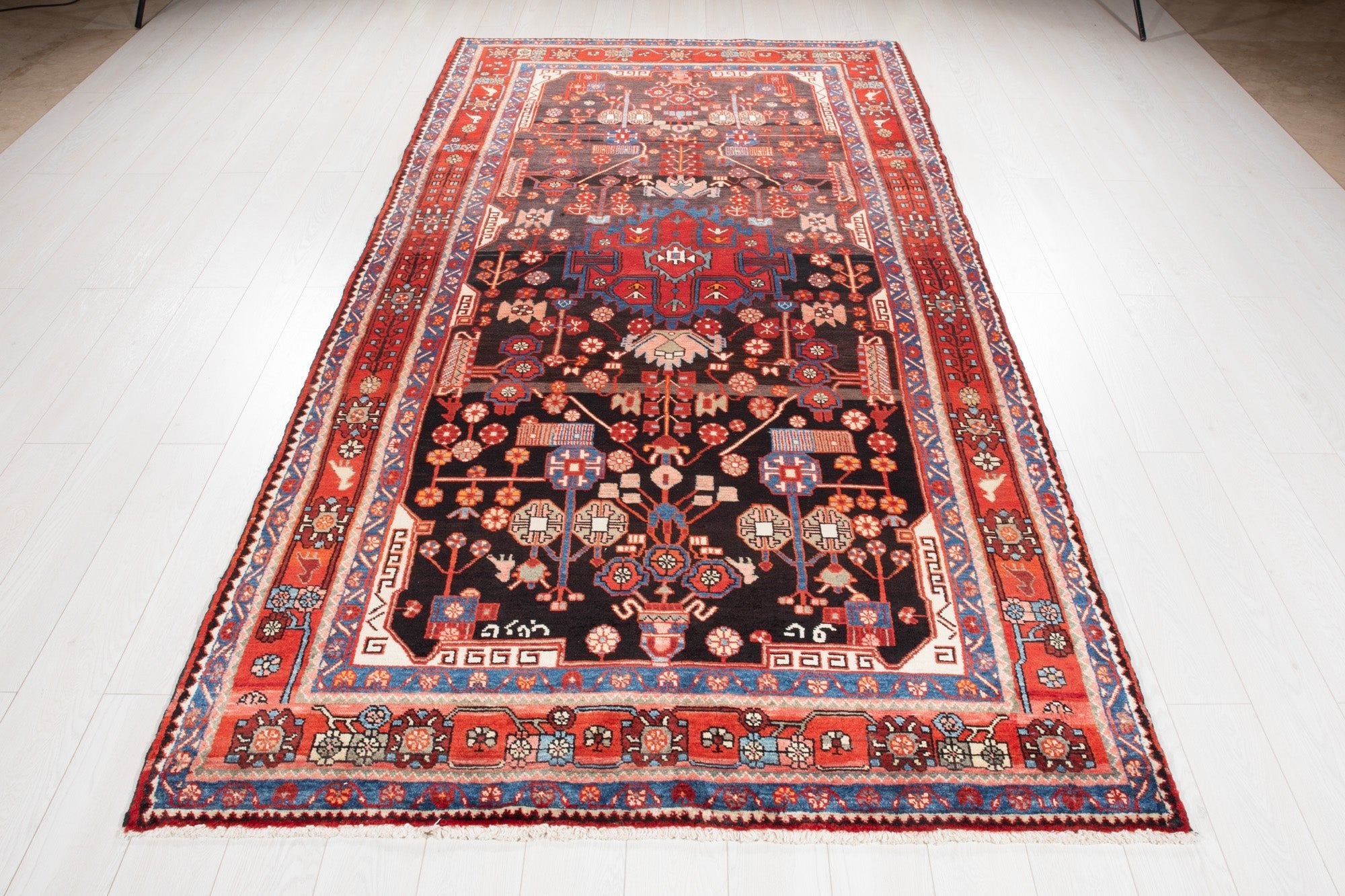 Hand-Knotted Vintage Wool Area Rug – 10' 3" x 5' 4" (313 × 163 cm) - Yasi & Fara