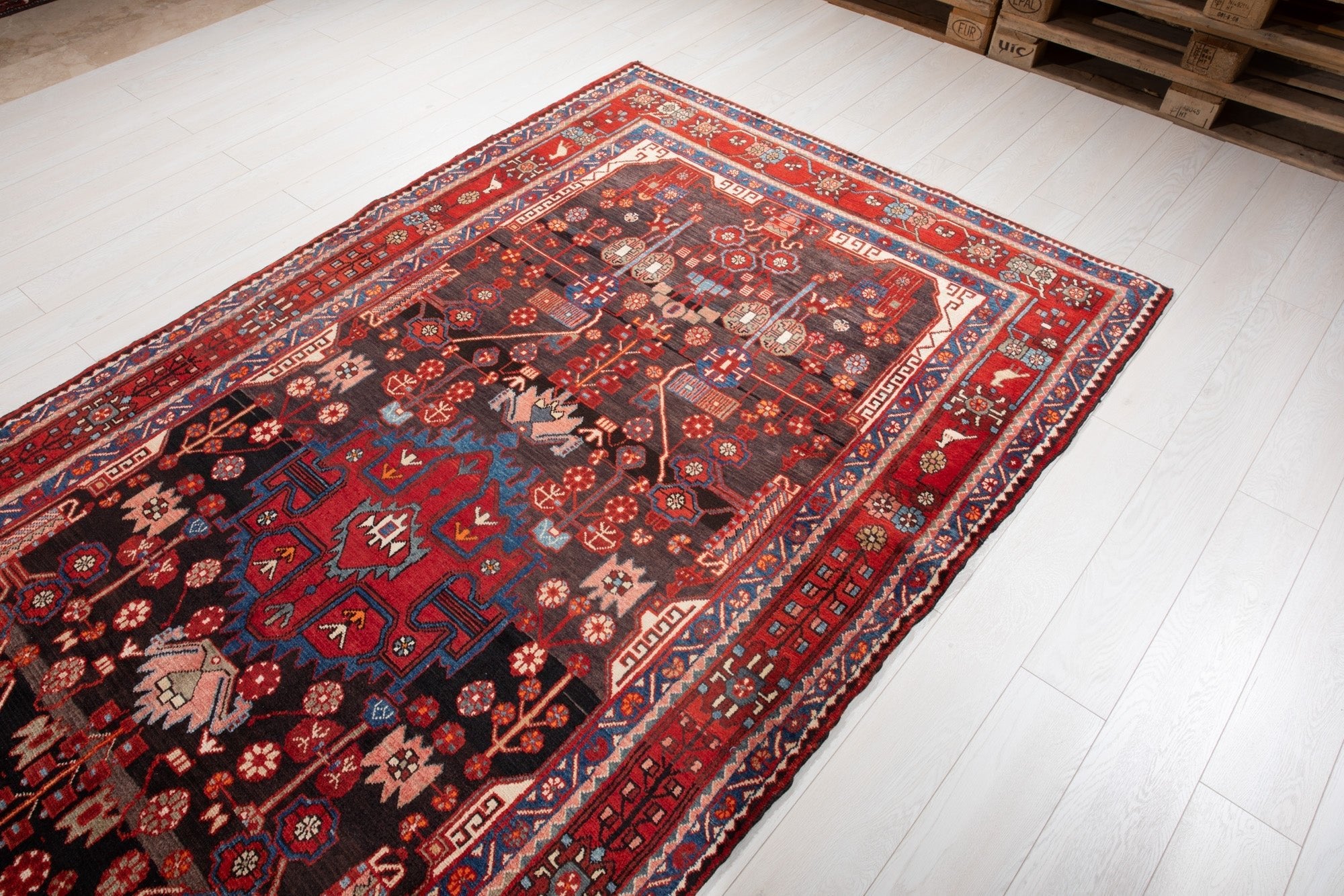 Hand-Knotted Vintage Wool Area Rug – 10' 3" x 5' 4" (313 × 163 cm) - Yasi & Fara