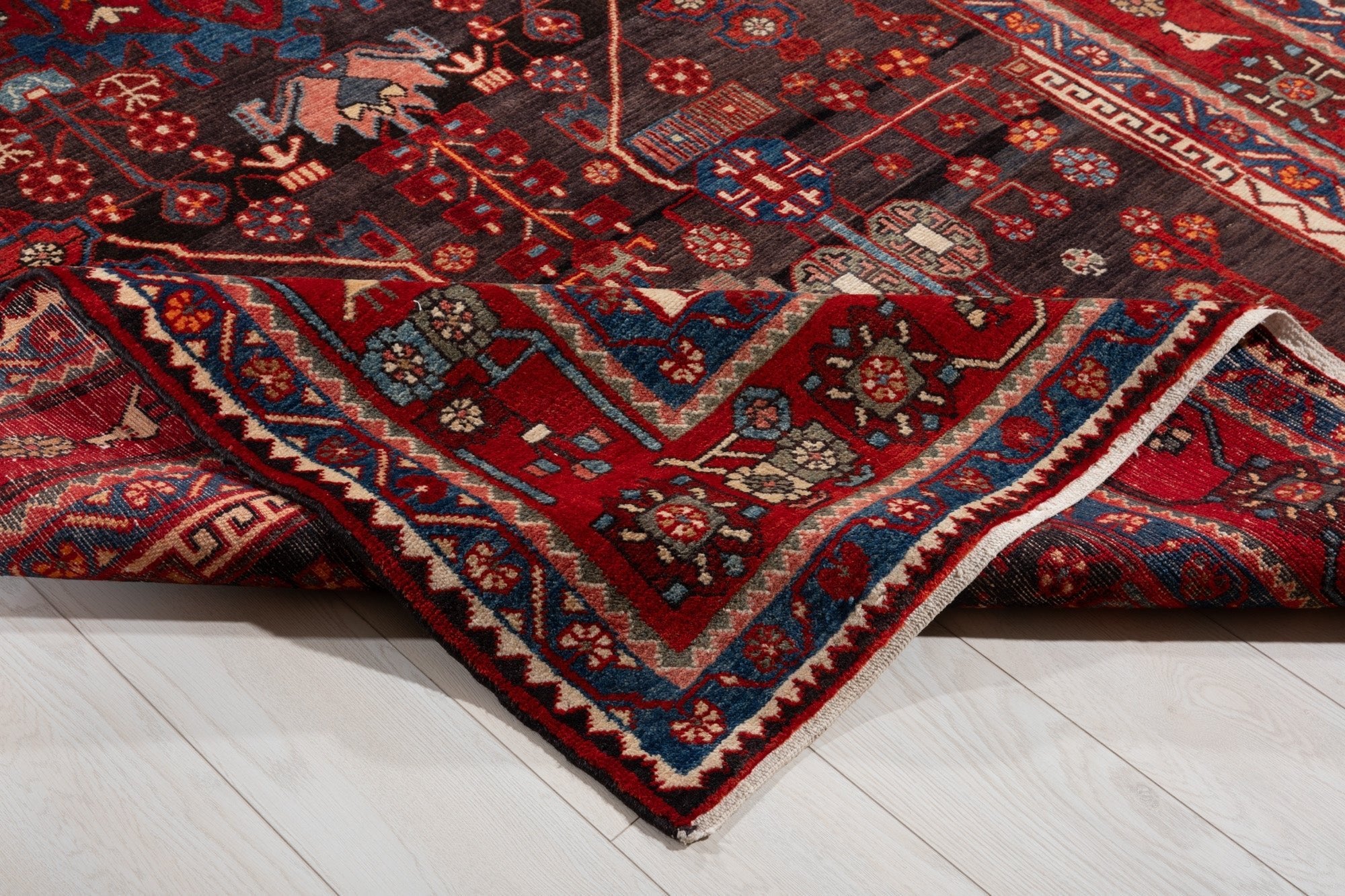 Hand-Knotted Vintage Wool Area Rug – 10' 3" x 5' 4" (313 × 163 cm) - Yasi & Fara