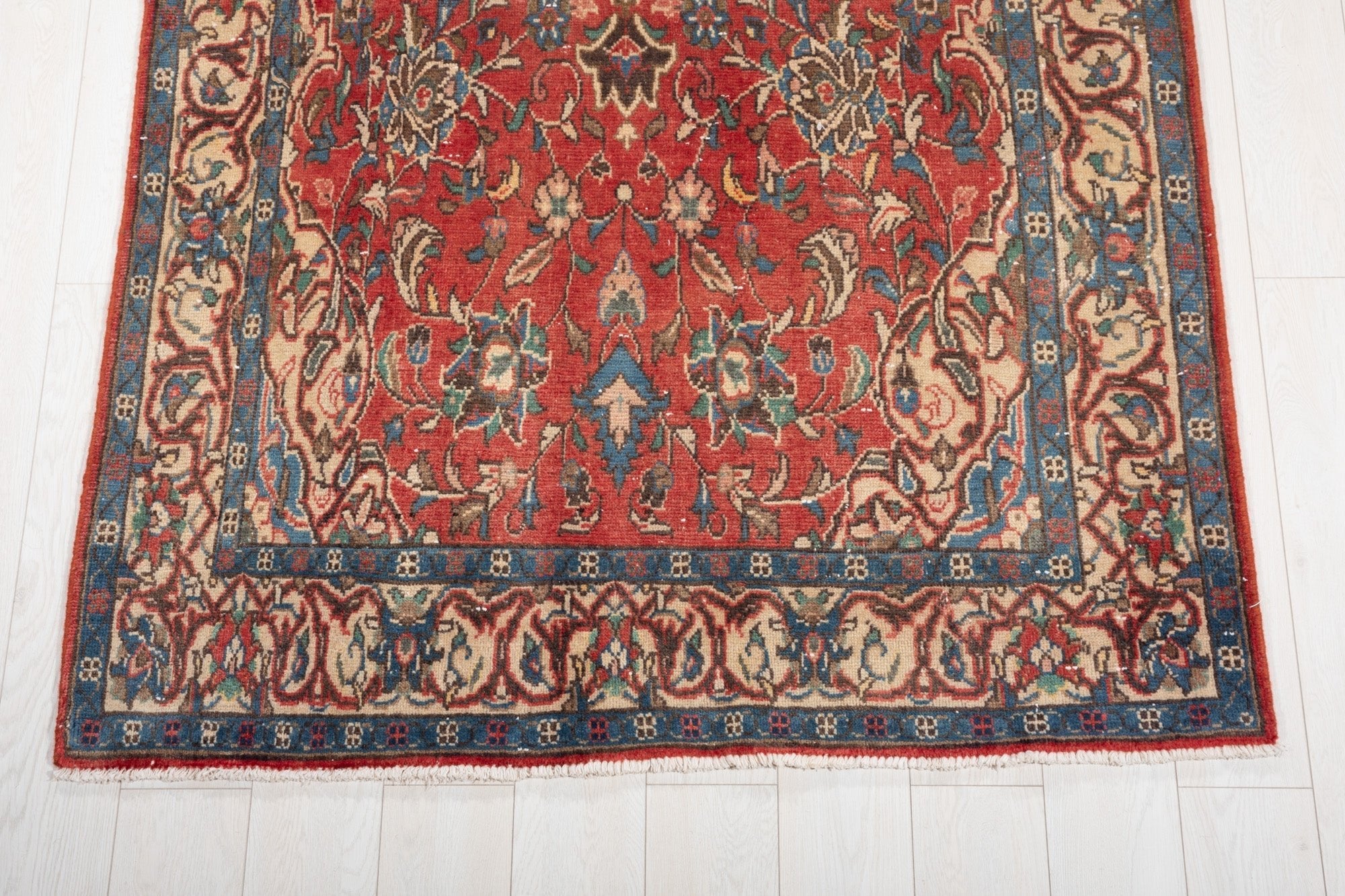 Hand-Knotted Vintage Wool Runner Rug – 10' x 4' 5" (304 x 134 cm) - Yasi & Fara