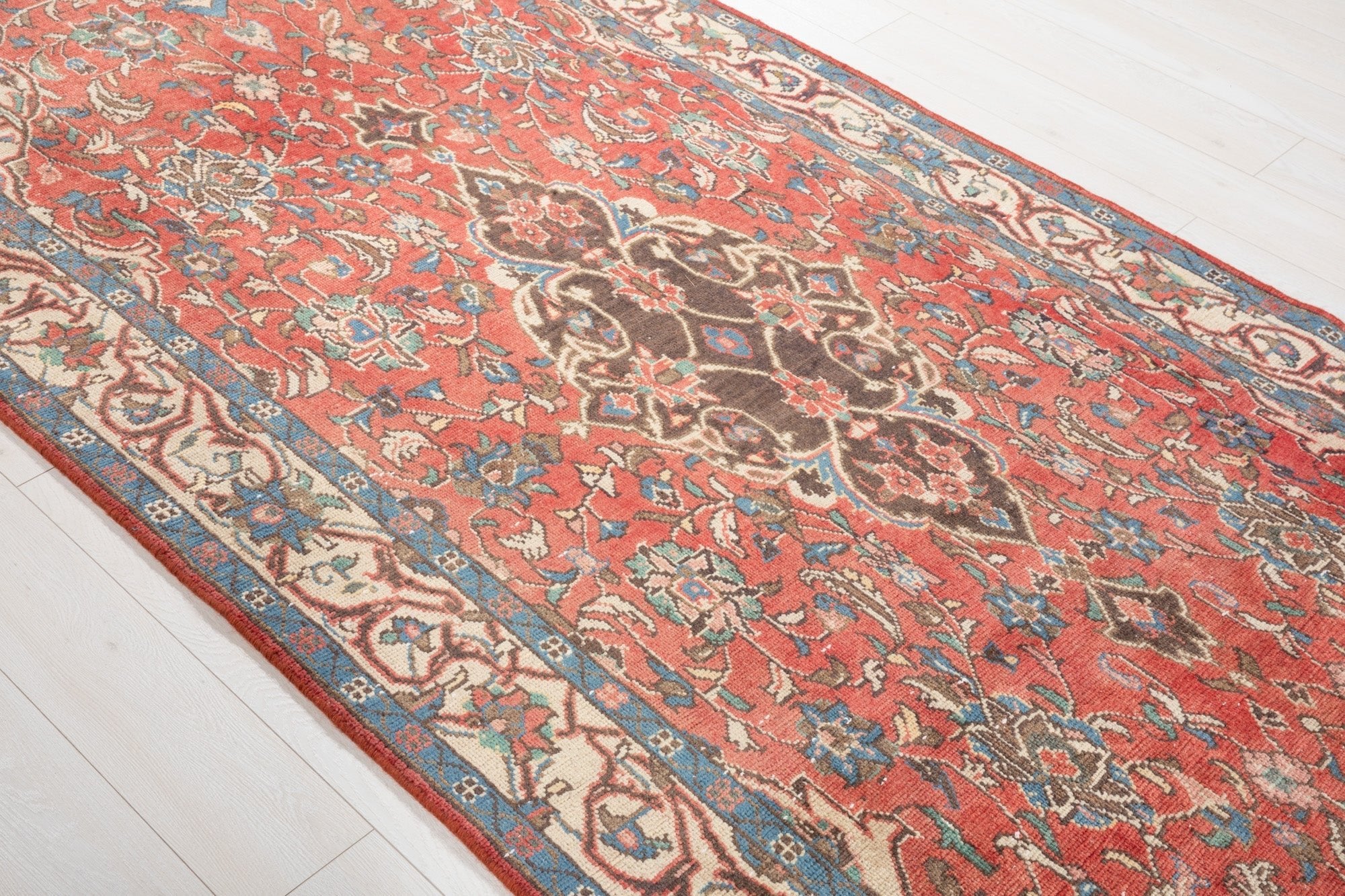 Hand-Knotted Vintage Wool Runner Rug – 10' x 4' 5" (304 x 134 cm) - Yasi & Fara