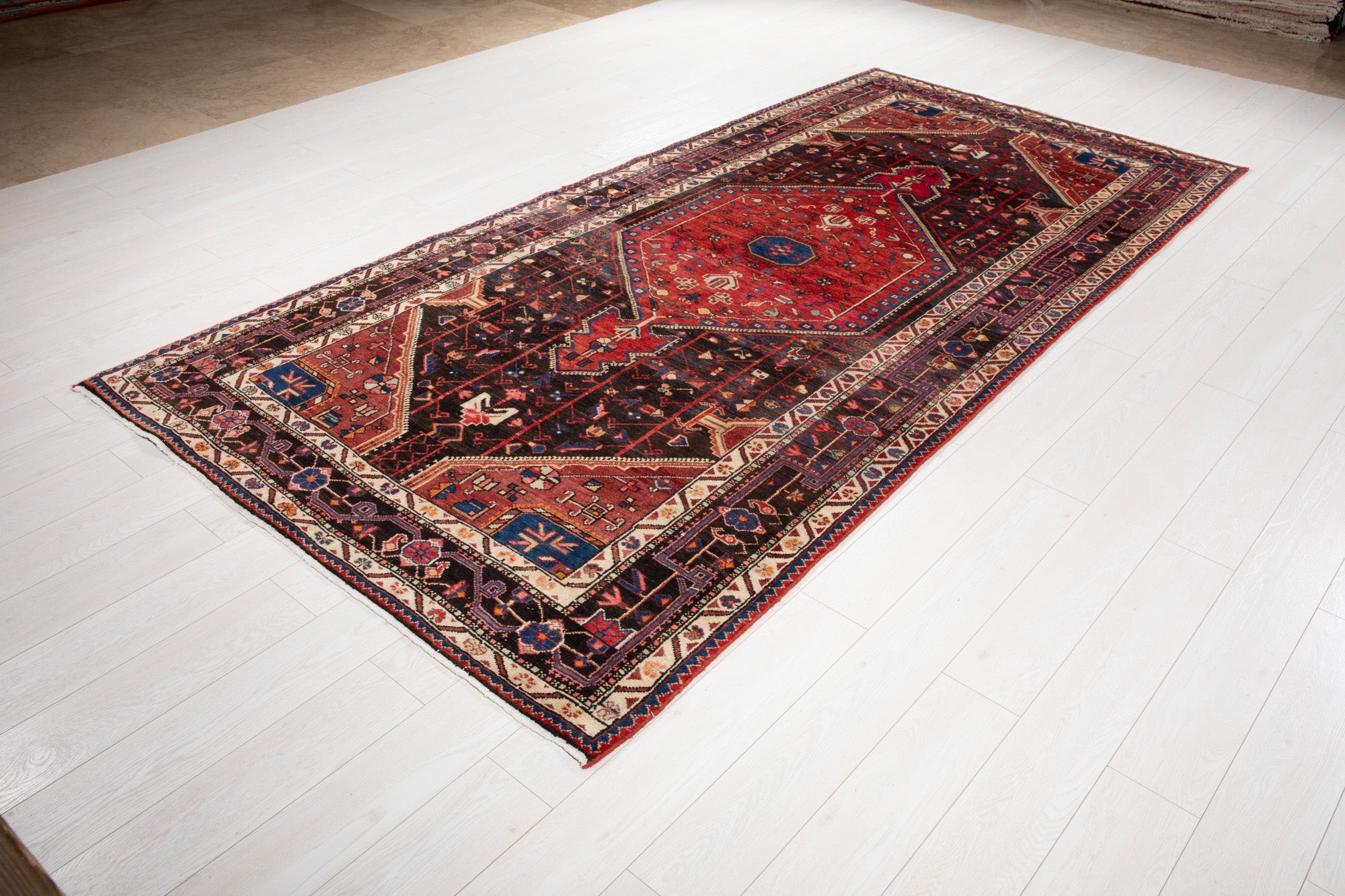 Hand-Knotted Vintage Wool Area Rug – 10' 5" x 5' (318 x 152 cm) - Yasi & Fara