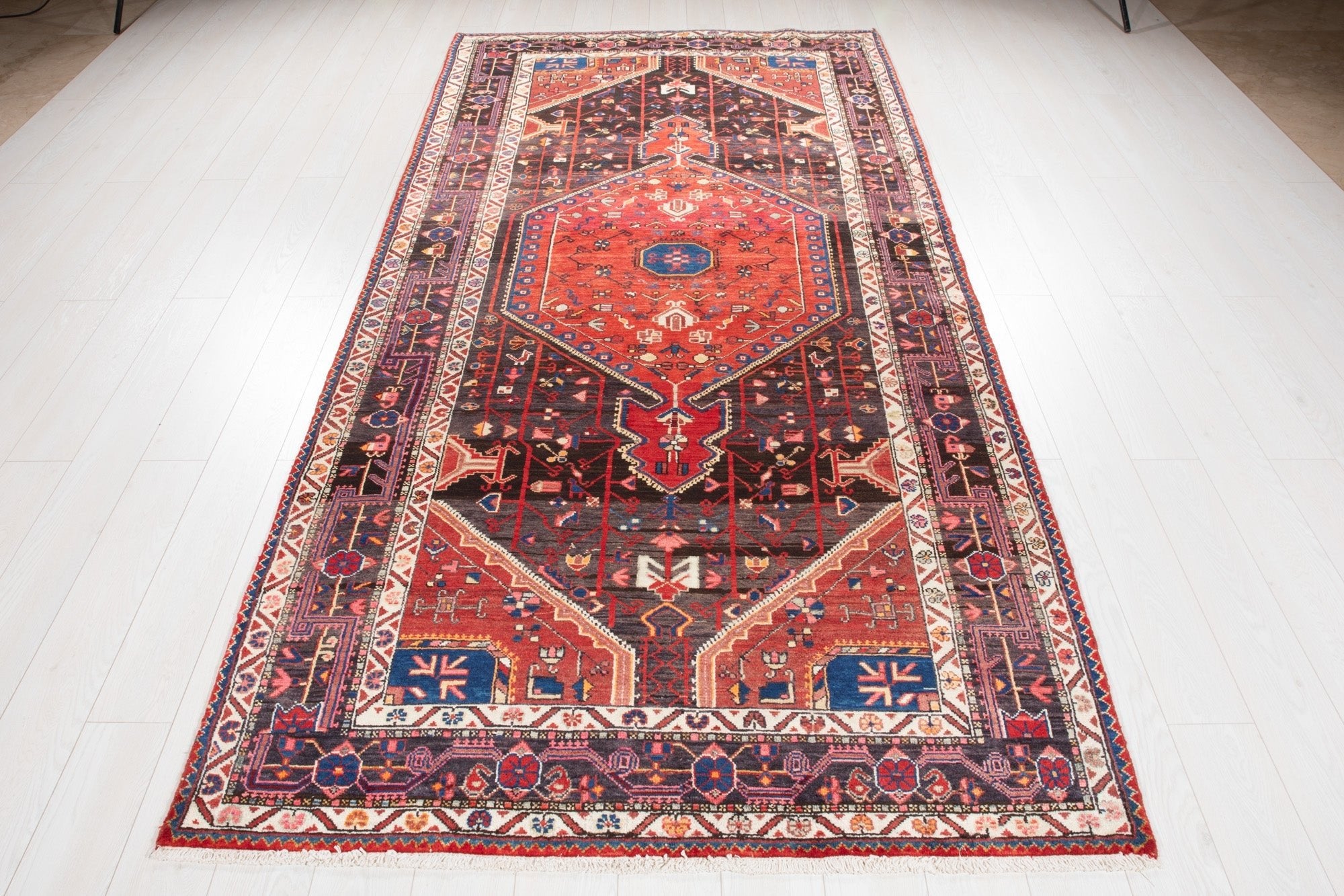 Hand-Knotted Vintage Wool Area Rug – 10' 5" x 5' (318 x 152 cm) - Yasi & Fara