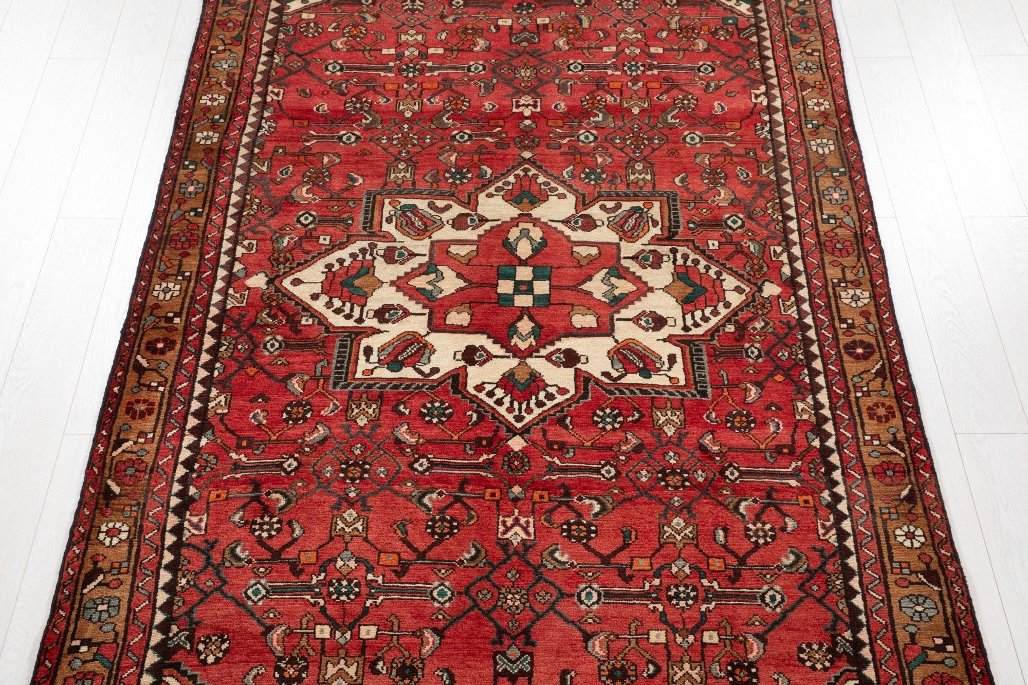 Hand-Knotted Vintage Wool Area Rug – 9' 10" x 5' 4" (300 x 163 cm) - Yasi & Fara