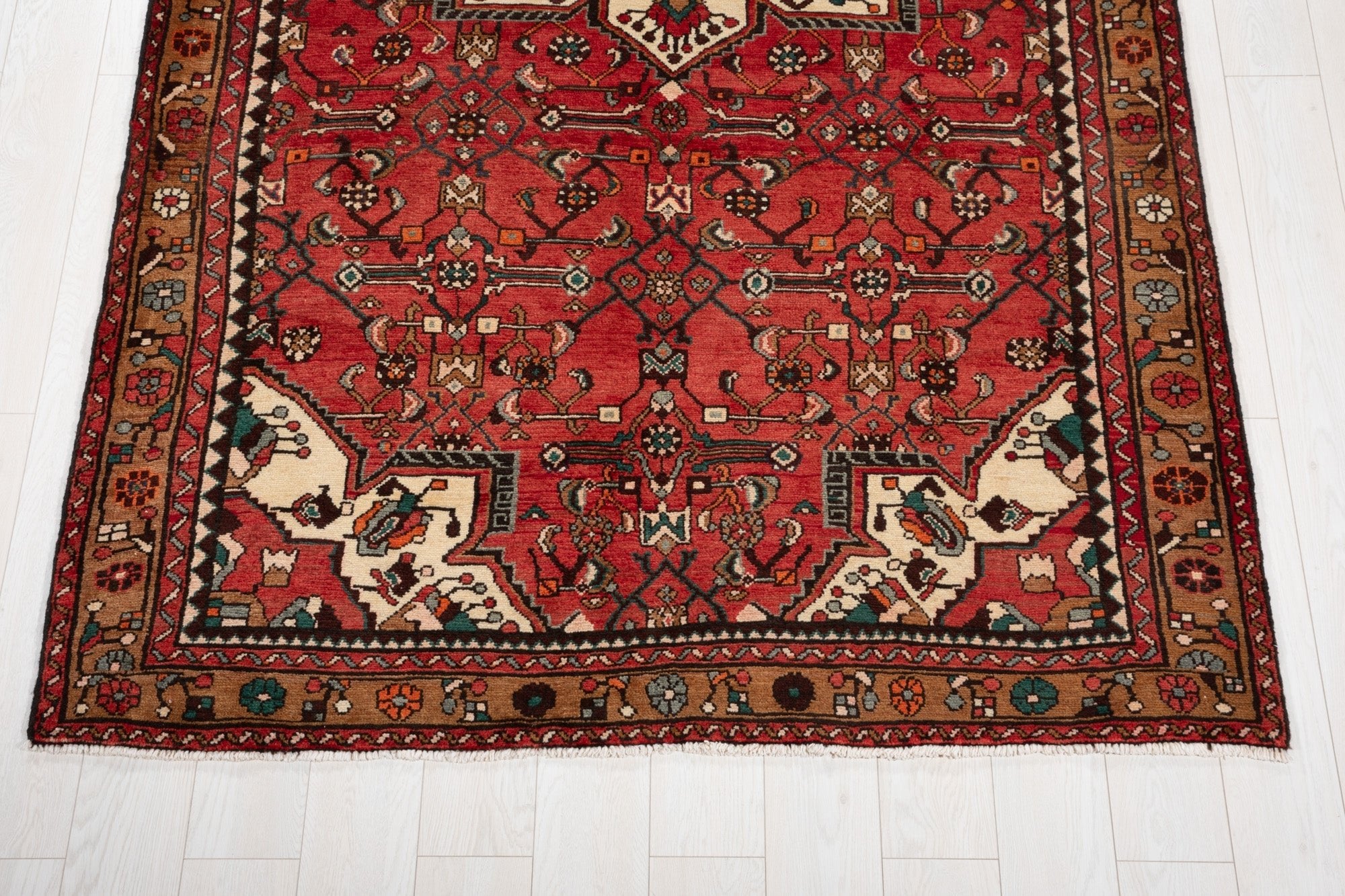 Hand-Knotted Vintage Wool Area Rug – 9' 10" x 5' 4" (300 x 163 cm) - Yasi & Fara