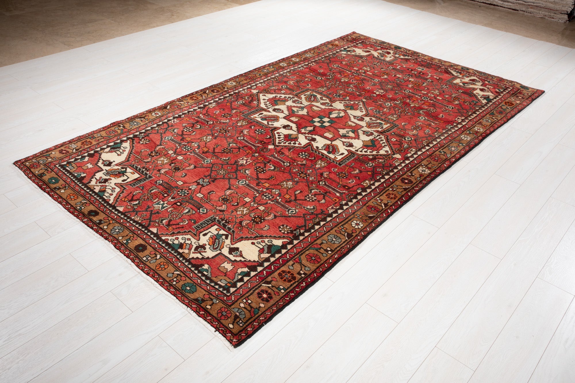Hand-Knotted Vintage Wool Area Rug – 9' 10" x 5' 4" (300 x 163 cm) - Yasi & Fara