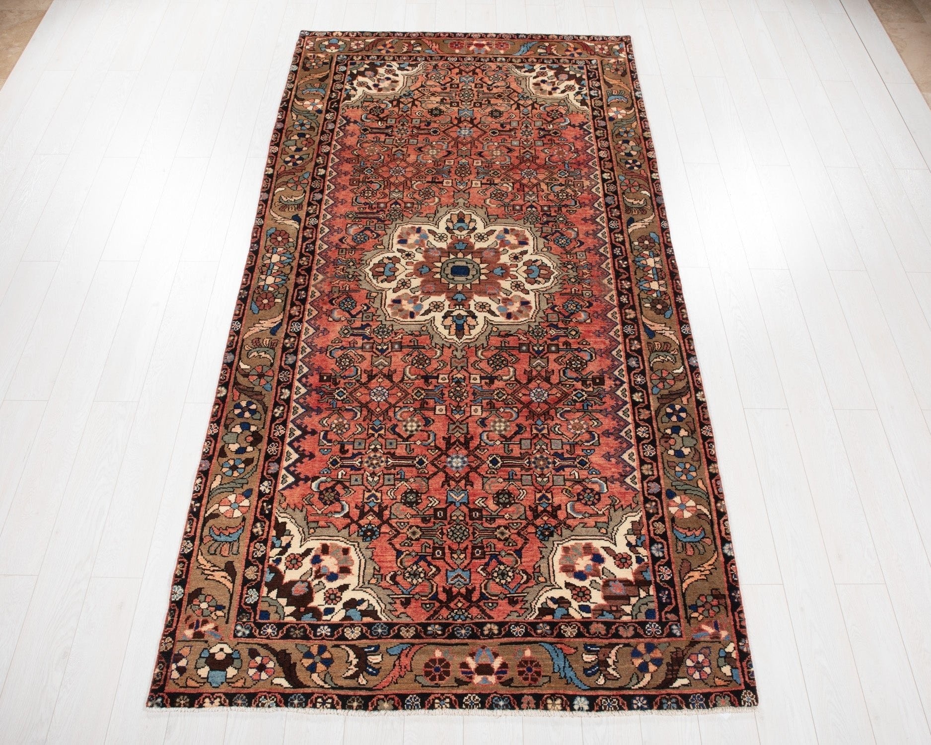 Hand-Knotted Vintage Wool Area Rug – 10' 2" x 5' 1" (309 x 154 cm) - Yasi & Fara