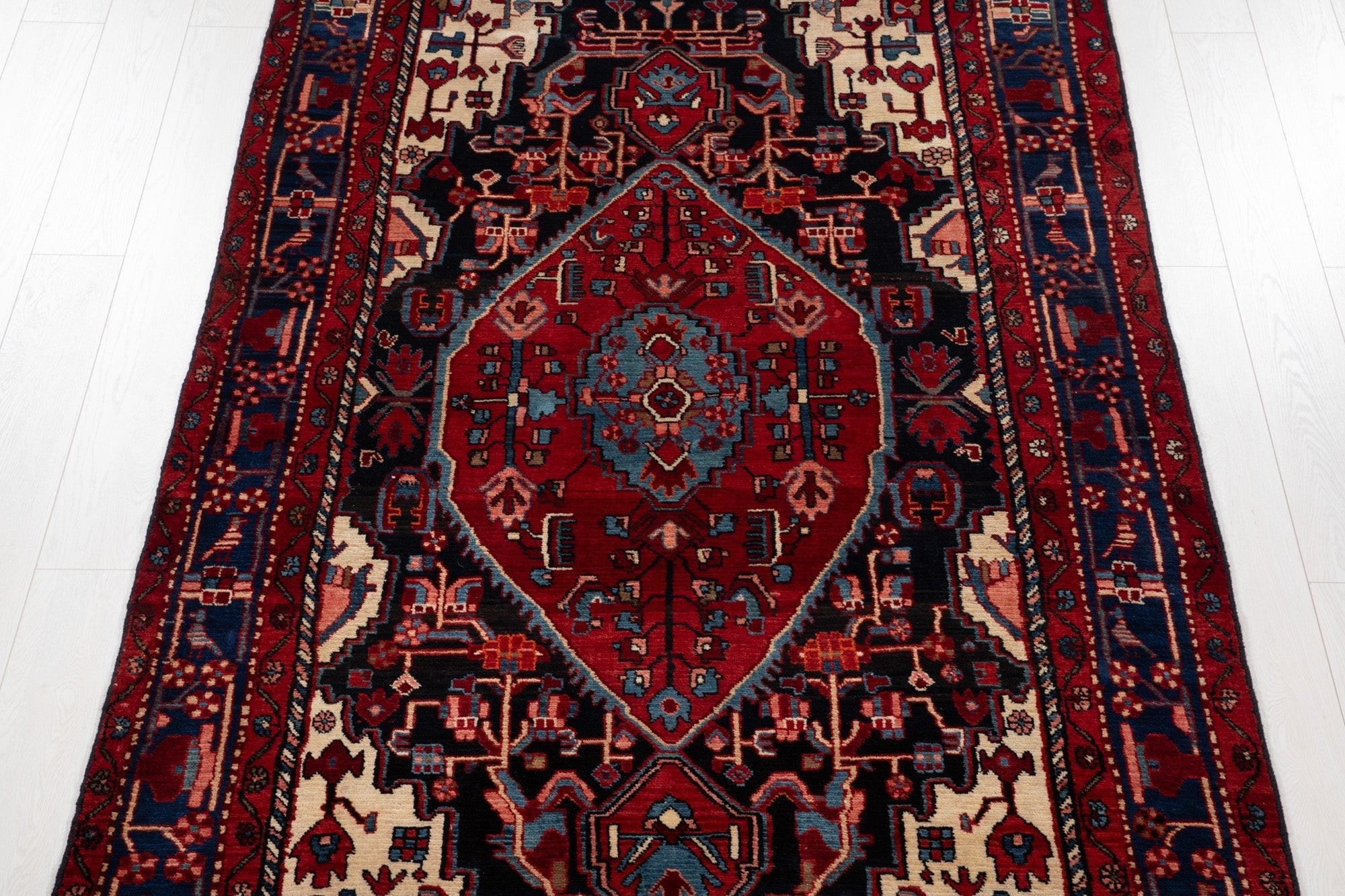 Hand-Knotted Vintage Wool Area Rug – 9' 1" x 5' 1" (277 × 155 cm) - Yasi & Fara