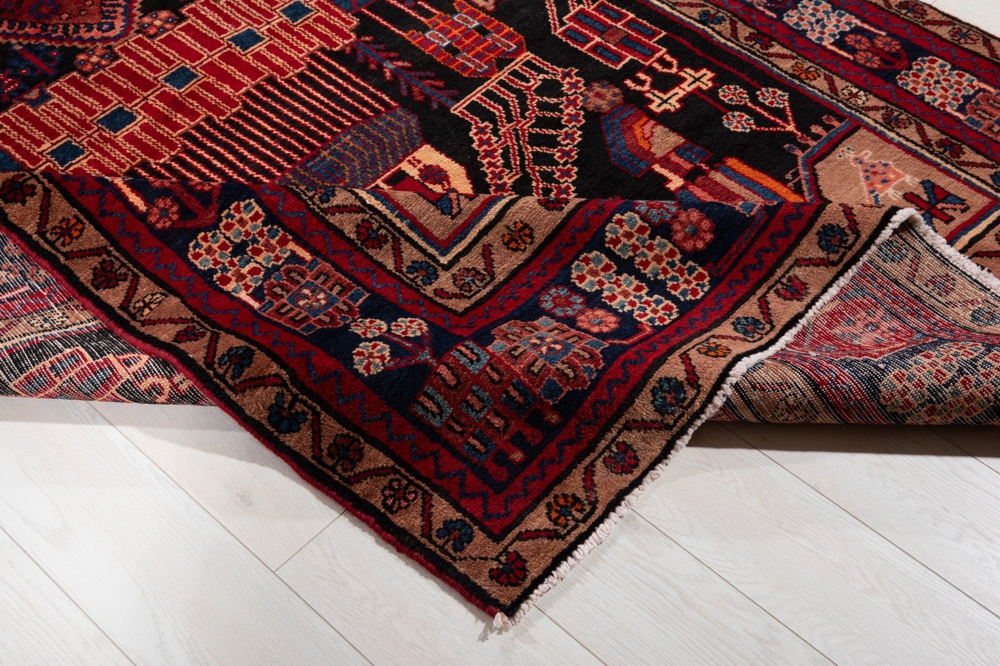Hand-Knotted Vintage Wool Area Rug – 10' 5" x 5' 4" (319 × 162 cm) - Yasi & Fara