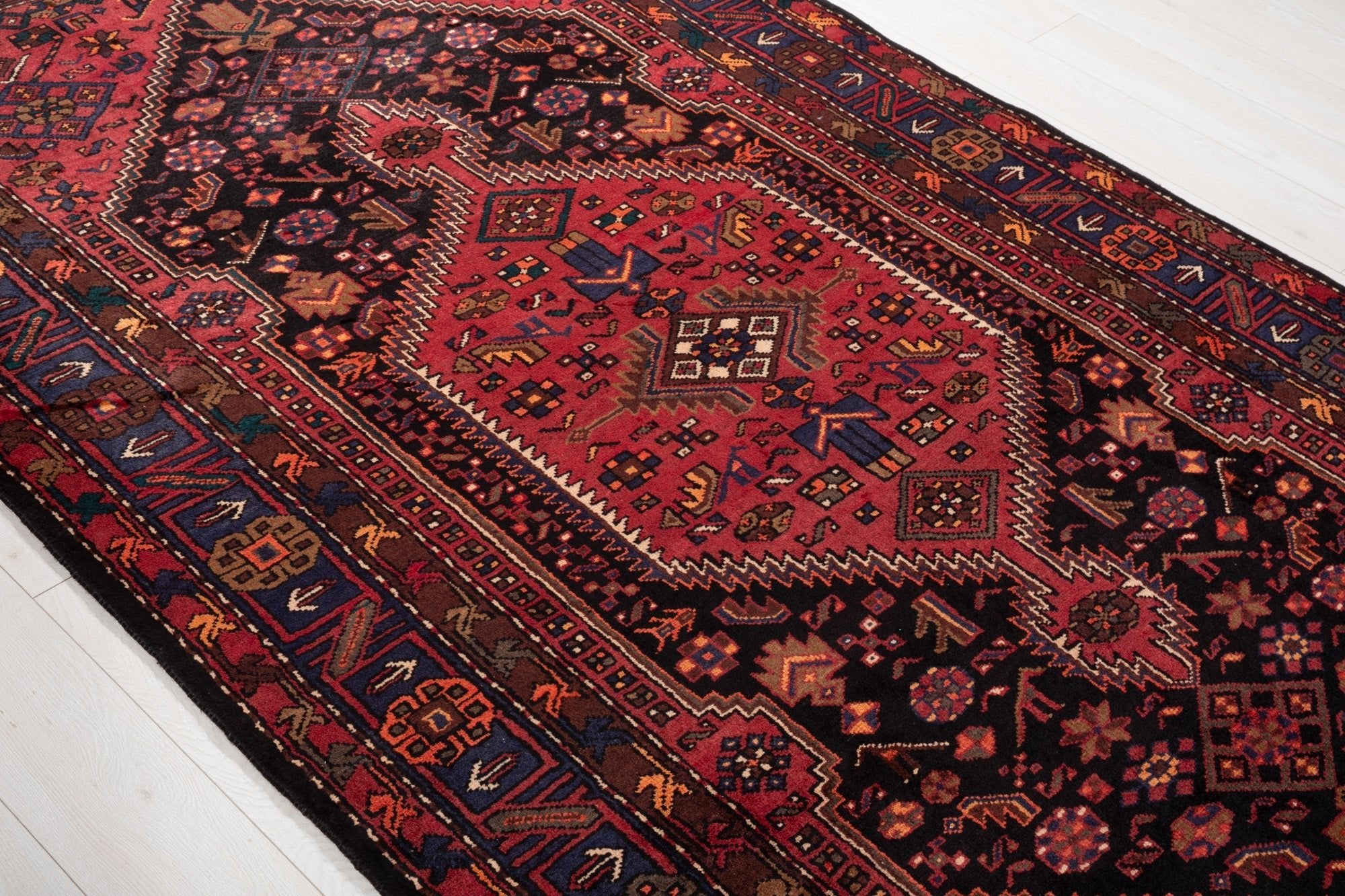 Hand-Knotted Vintage Wool Area Rug – 8' 11" x 5' 1" (271 × 154 cm) - Yasi & Fara