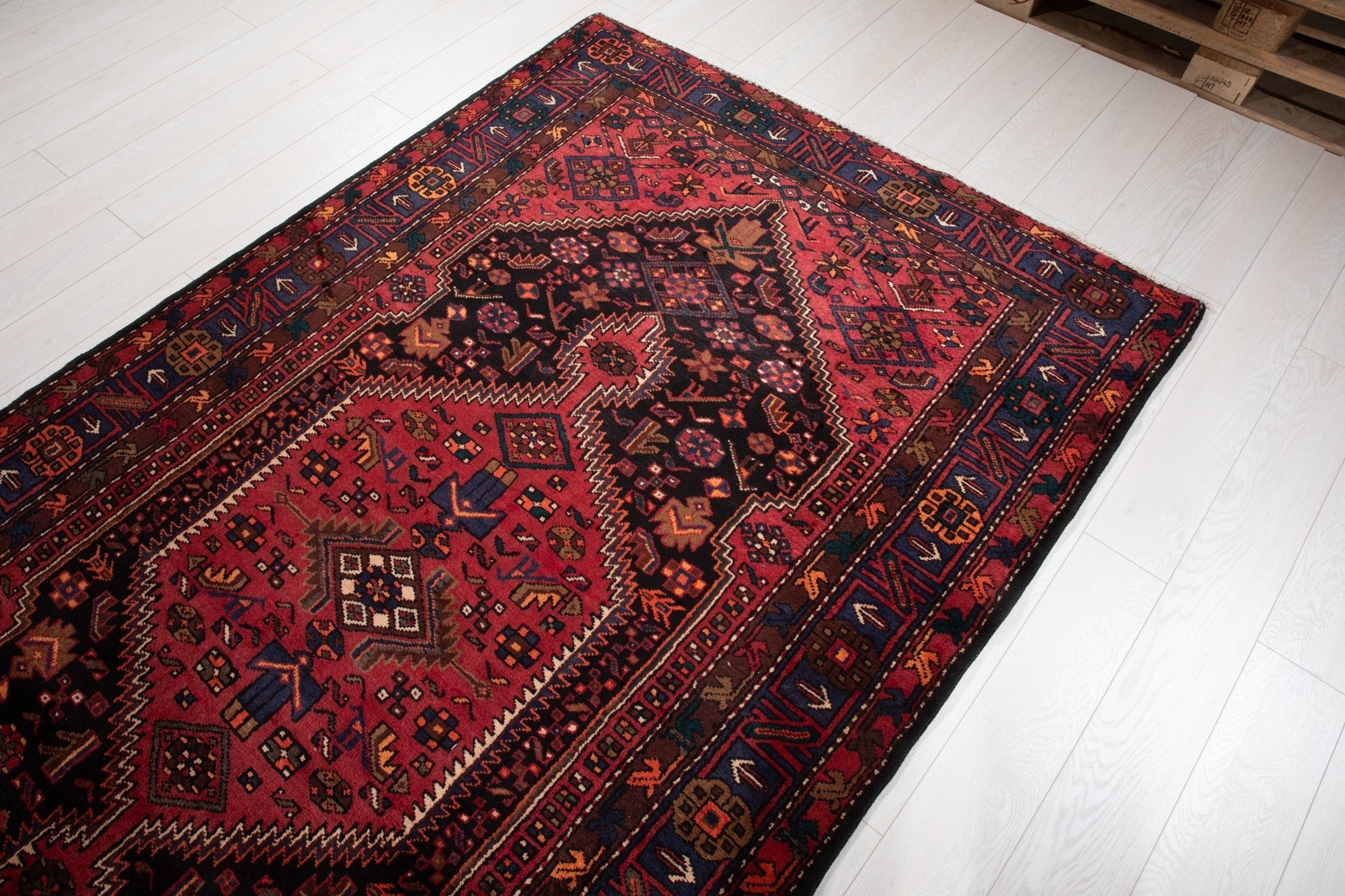 Hand-Knotted Vintage Wool Area Rug – 8' 11" x 5' 1" (271 × 154 cm) - Yasi & Fara