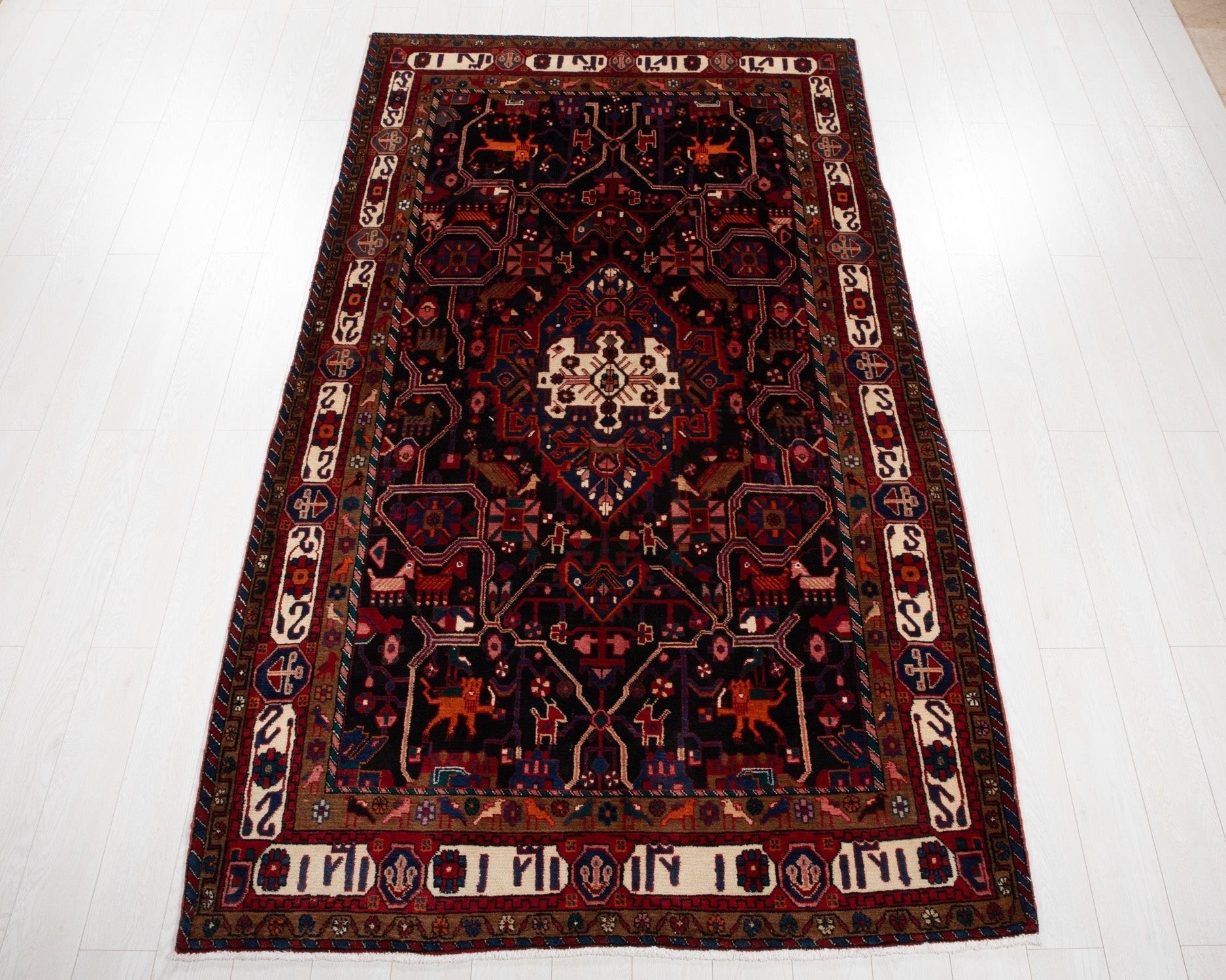 Hand-Knotted Vintage Wool Area Rug – 9' 4" x 5' 3" (285 × 161 cm) - Yasi & Fara
