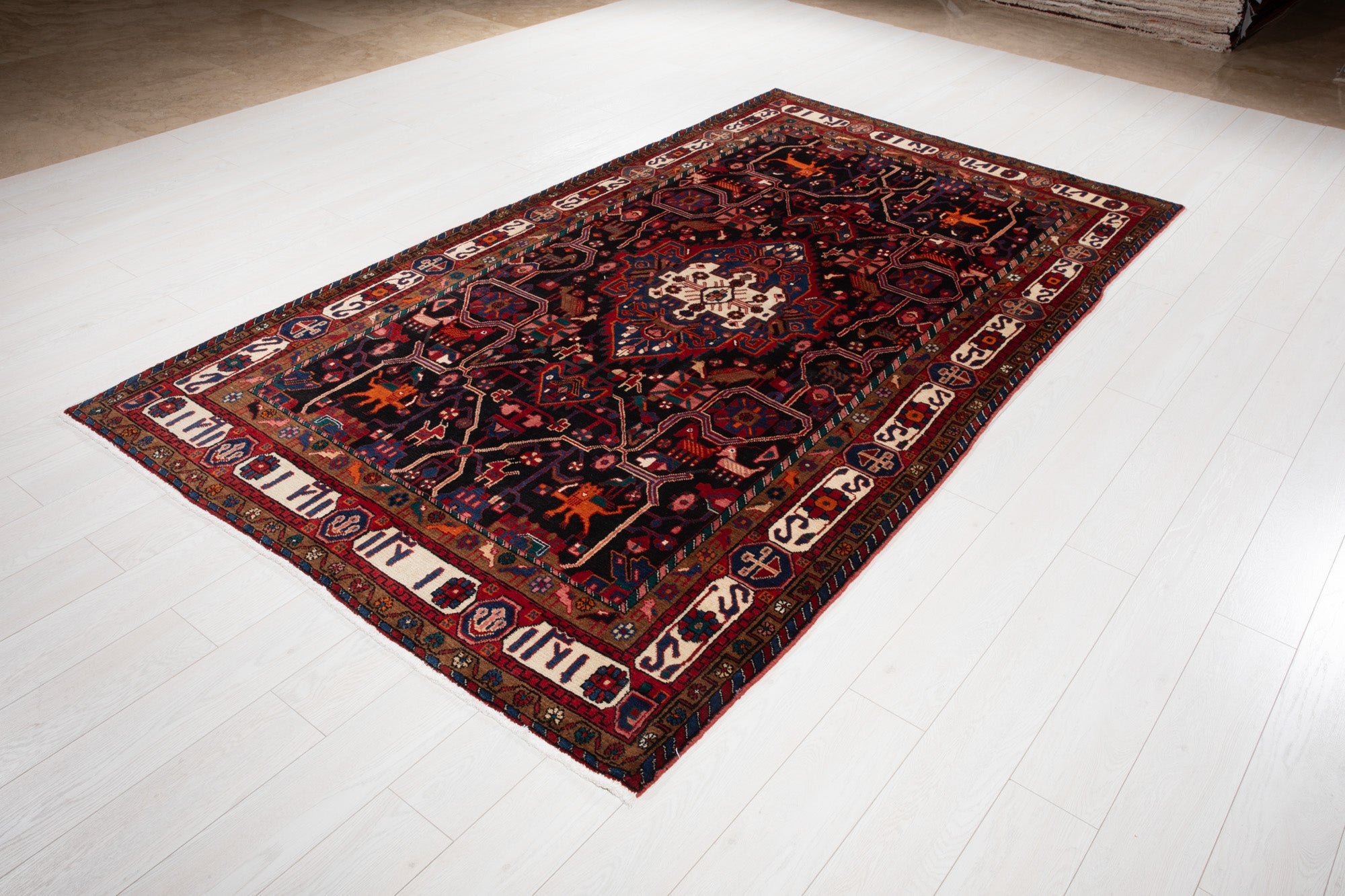 Hand-Knotted Vintage Wool Area Rug – 9' 4" x 5' 3" (285 × 161 cm) - Yasi & Fara