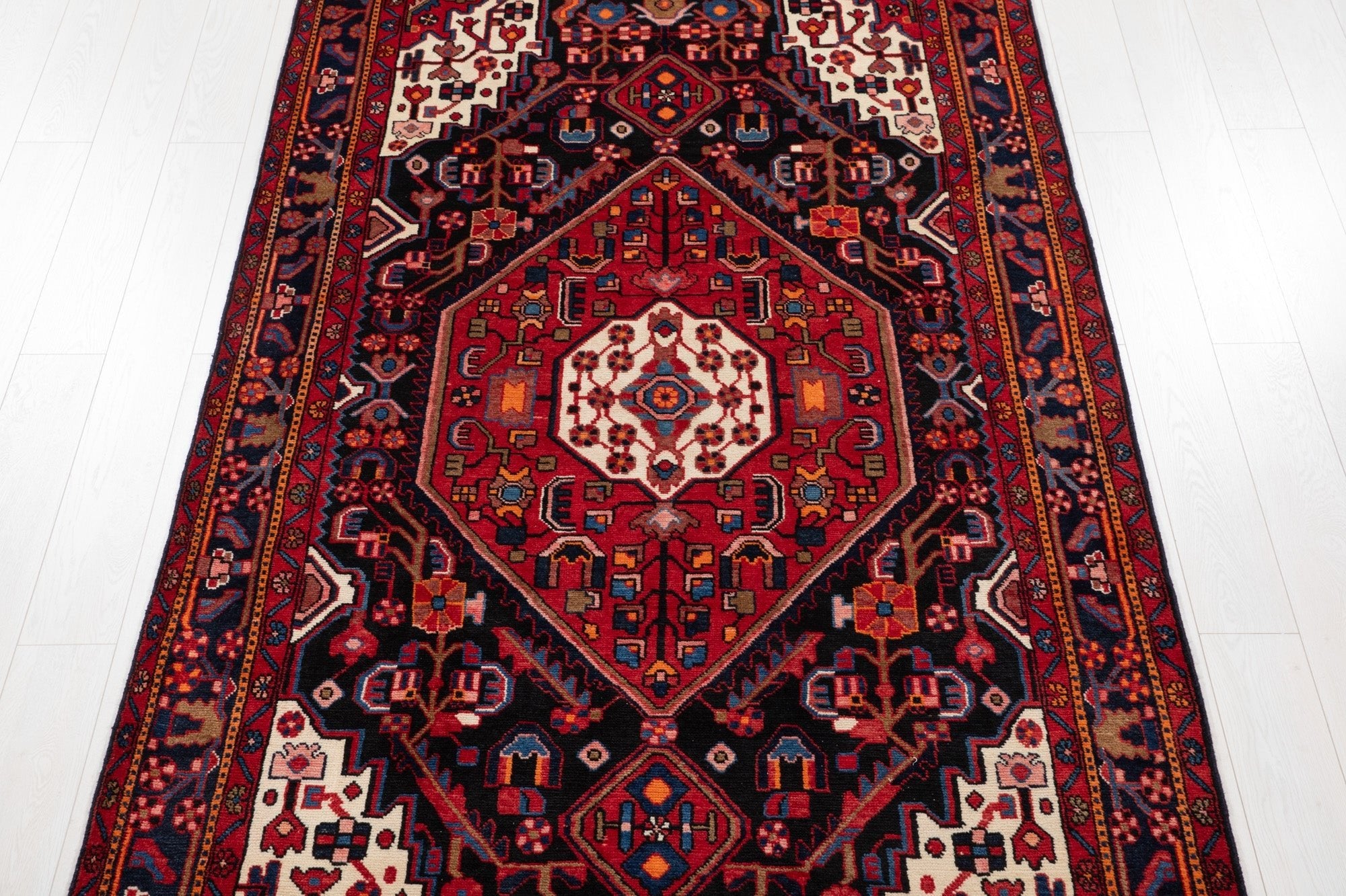 Hand-Knotted Vintage Wool Area Rug – 10' 1" x 5' 1" (307 × 155 cm) - Yasi & Fara