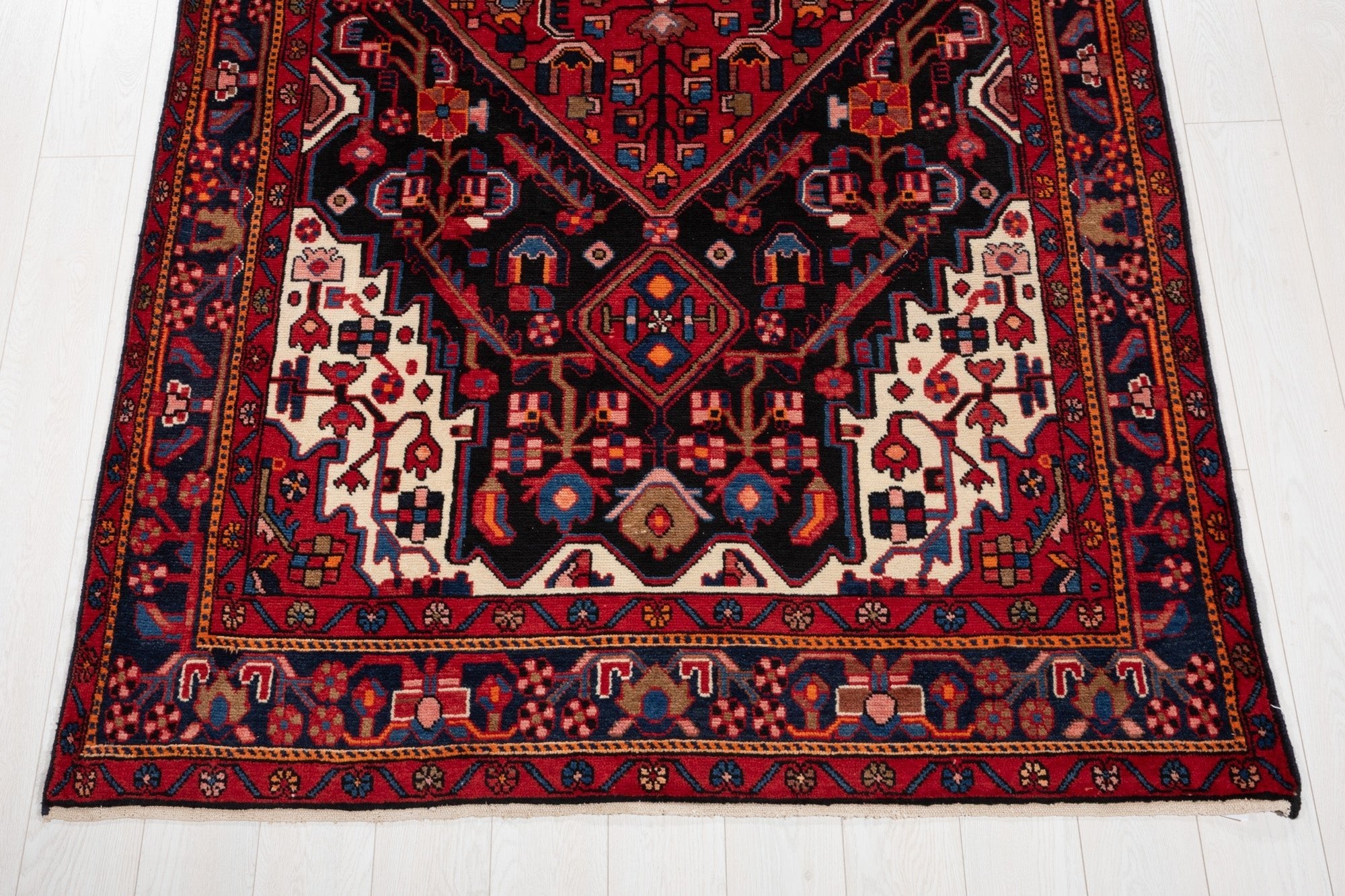 Hand-Knotted Vintage Wool Area Rug – 10' 1" x 5' 1" (307 × 155 cm) - Yasi & Fara