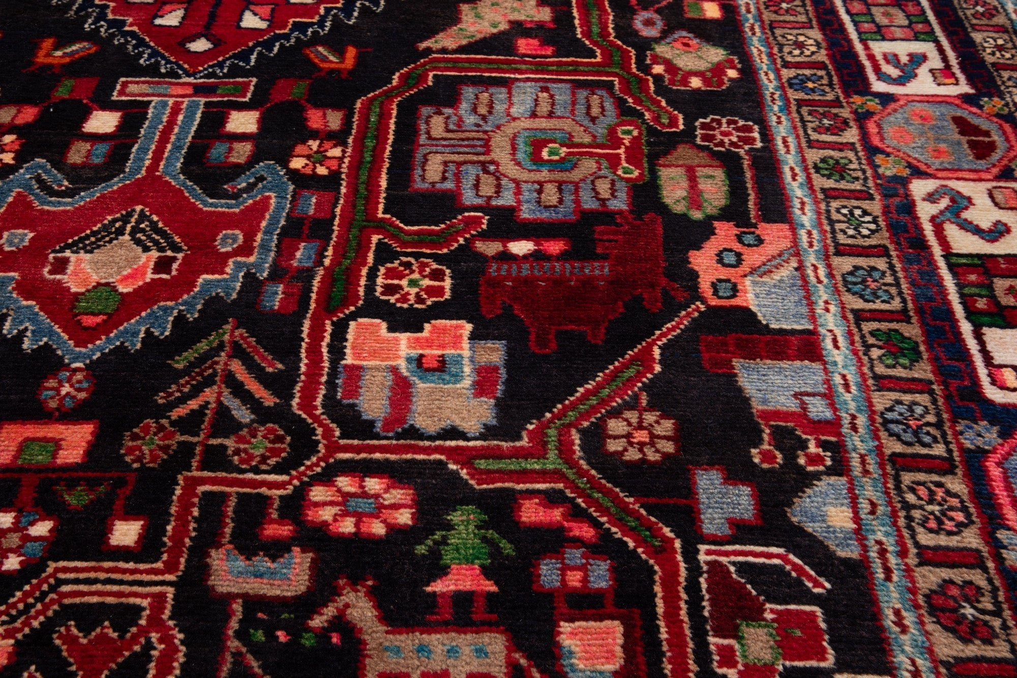 Hand-Knotted Vintage Wool Area Rug – 10' 2" x 5' 6" (309 × 167 cm) - Yasi & Fara