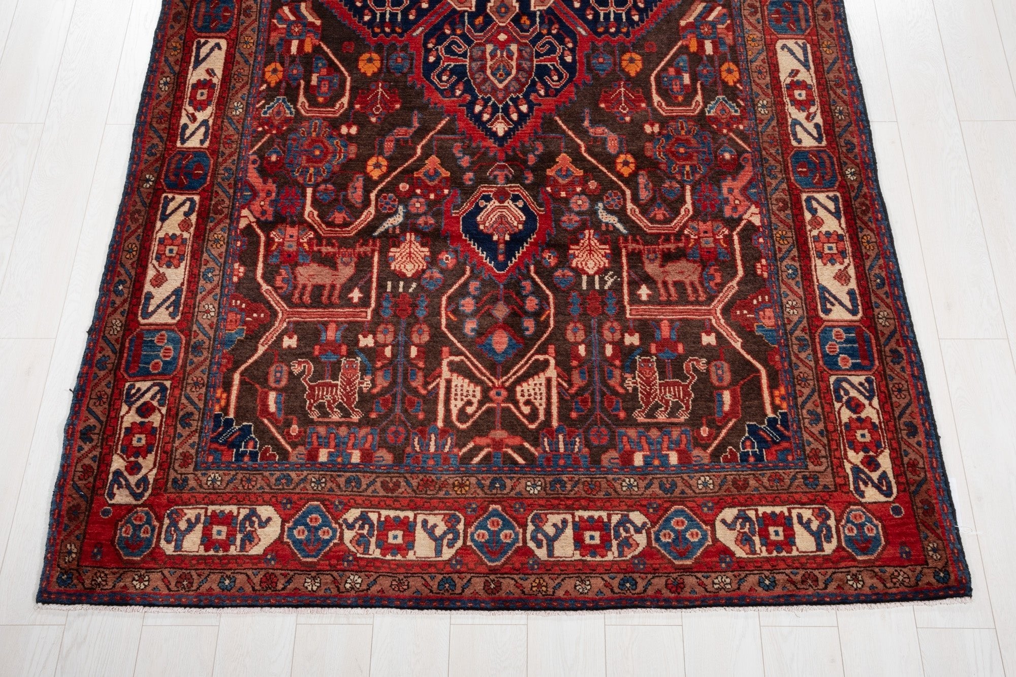 Hand-Knotted Vintage Wool Area Rug – 11' 7" x 5' 8" (354 × 173 cm) - Yasi & Fara