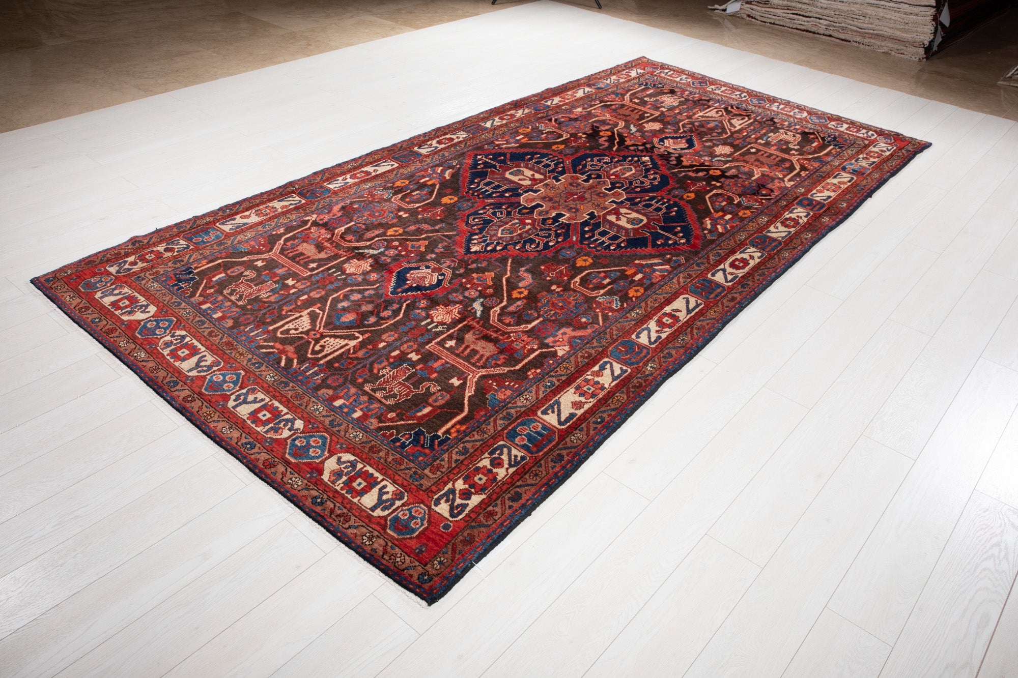 Hand-Knotted Vintage Wool Area Rug – 11' 7" x 5' 8" (354 × 173 cm) - Yasi & Fara