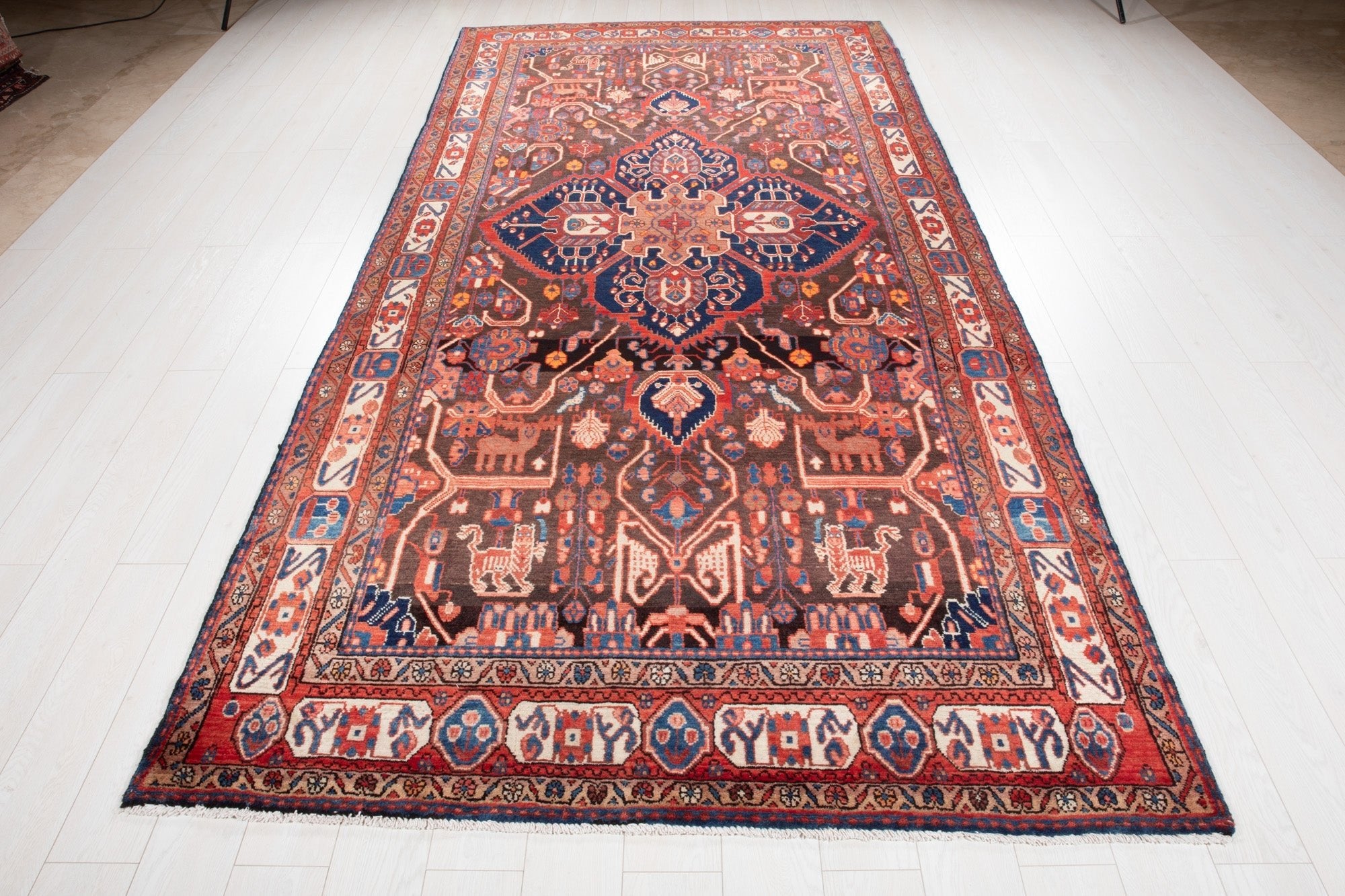 Hand-Knotted Vintage Wool Area Rug – 11' 7" x 5' 8" (354 × 173 cm) - Yasi & Fara