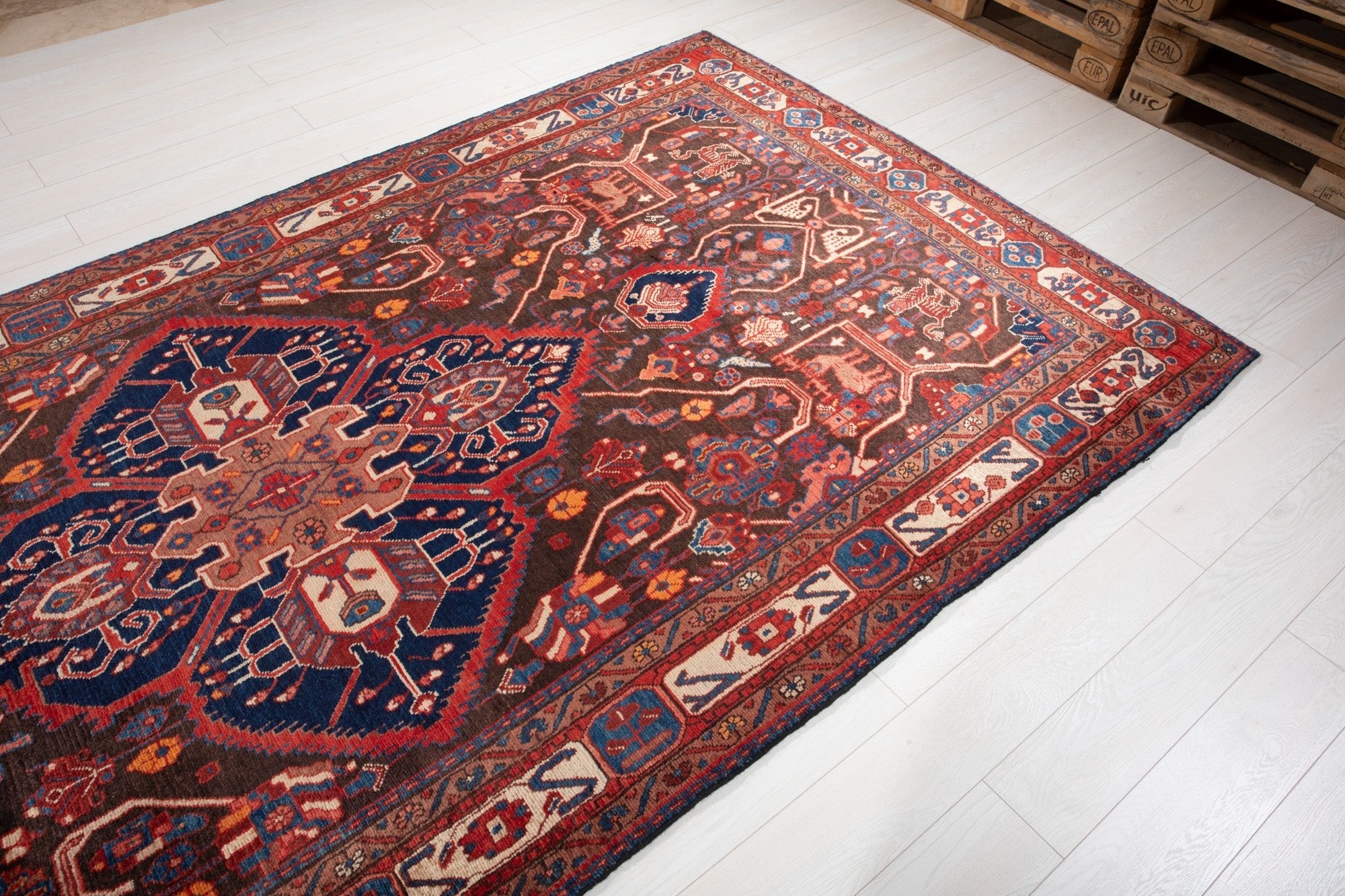 Hand-Knotted Vintage Wool Area Rug – 11' 7" x 5' 8" (354 × 173 cm) - Yasi & Fara