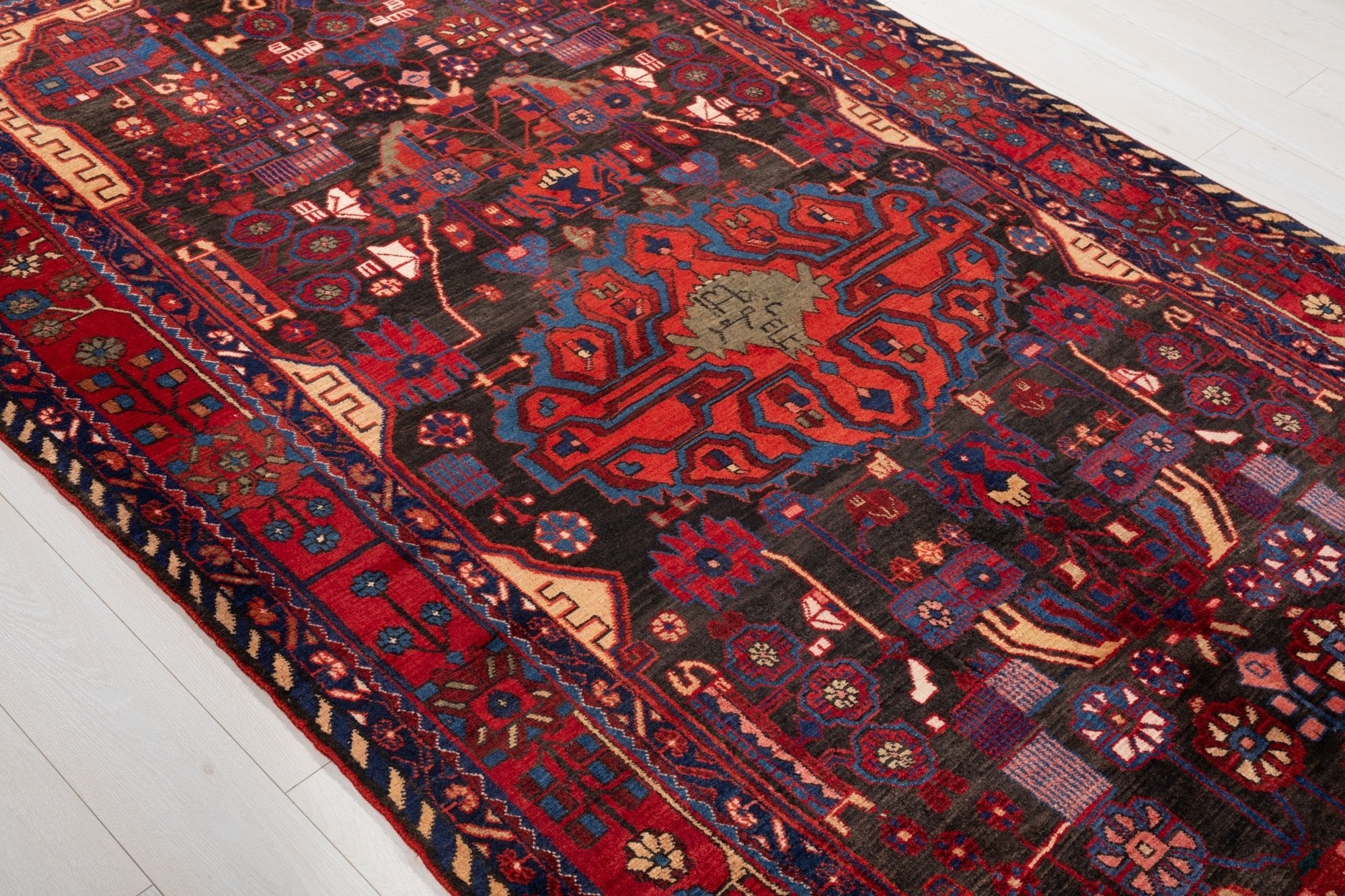 Hand-Knotted Vintage Wool Area Rug – 10' 1" x 5' 5" (307 × 166 cm) - Yasi & Fara