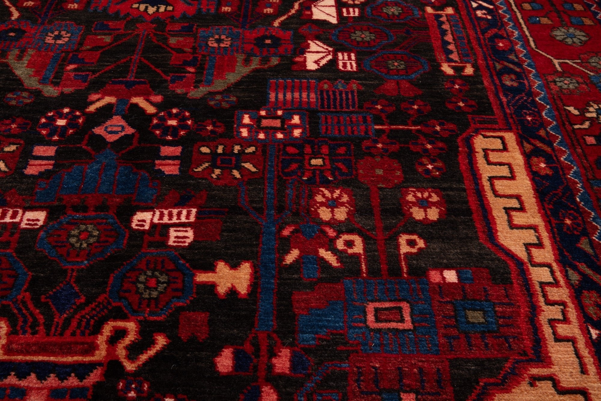 Hand-Knotted Vintage Wool Area Rug – 10' 1" x 5' 5" (307 × 166 cm) - Yasi & Fara