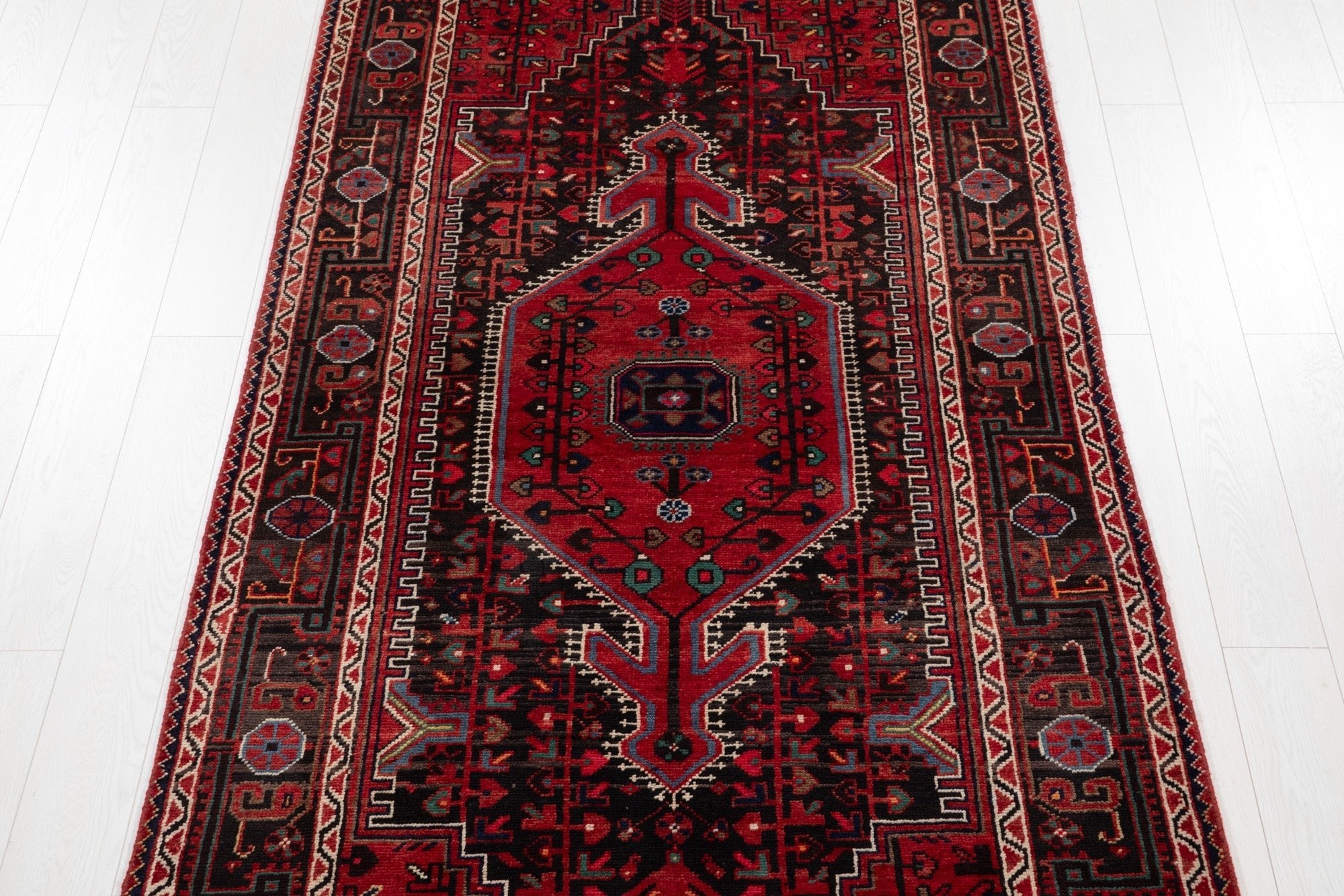 Hand-Knotted Vintage Wool Area Rug – 9' 8" x 4' 6" (295 × 136 cm) - Yasi & Fara
