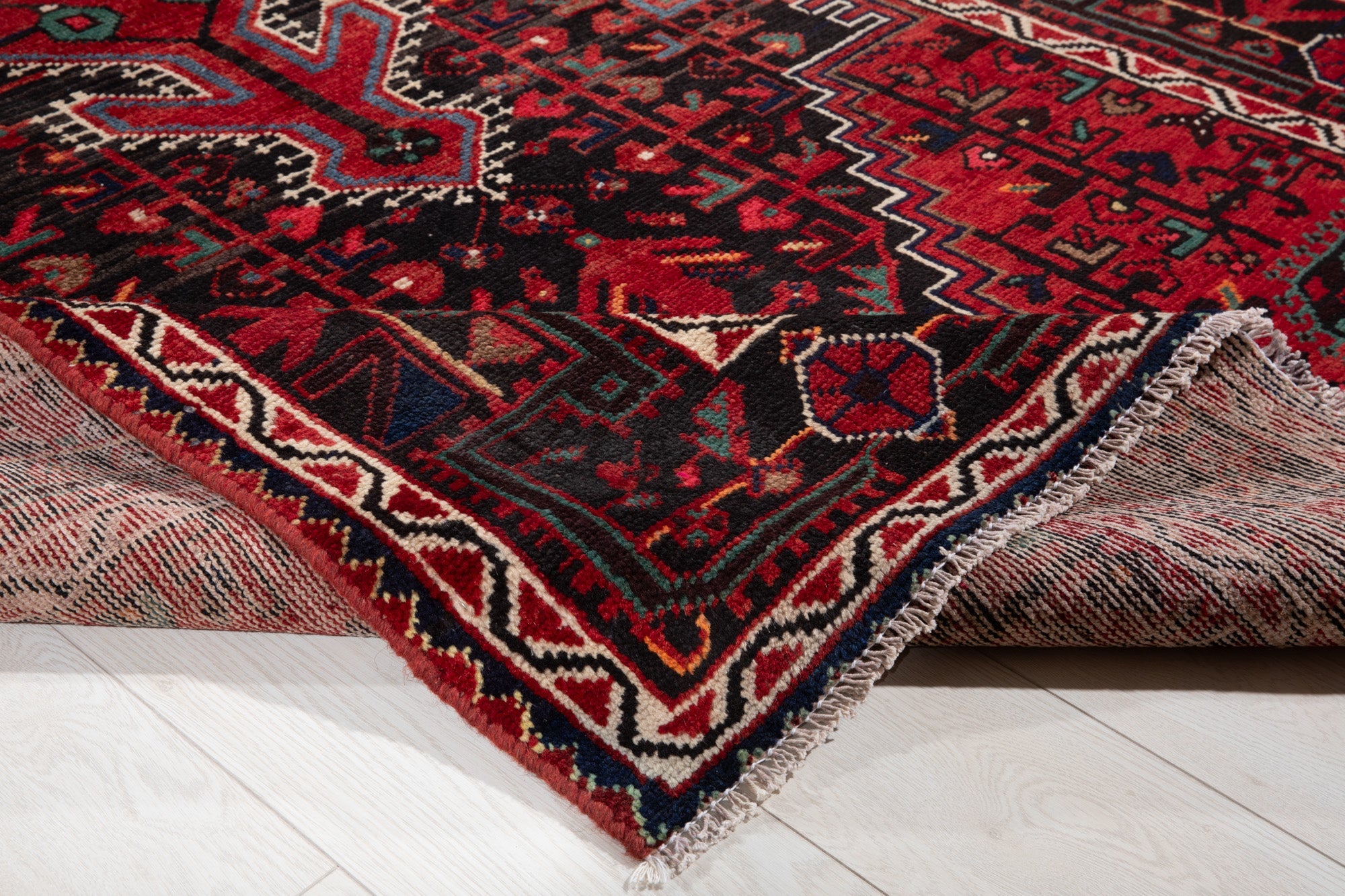 Hand-Knotted Vintage Wool Area Rug – 9' 8" x 4' 6" (295 × 136 cm) - Yasi & Fara