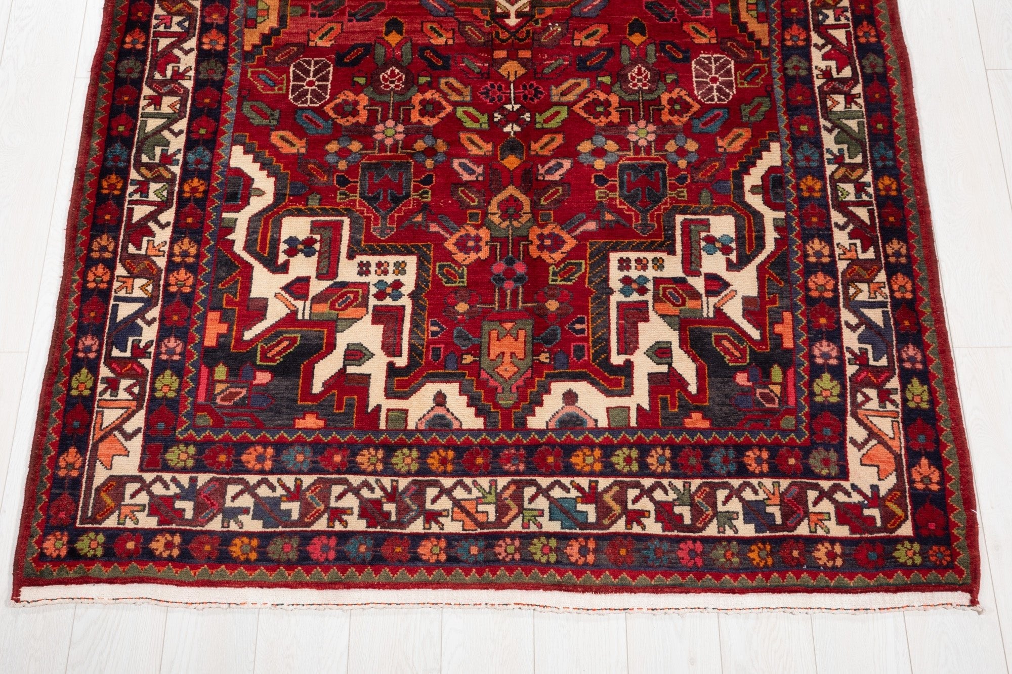 Hand-Knotted Vintage Wool Area Rug – 9' 11" x 5' 2" (302 x 157 cm) - Yasi & Fara