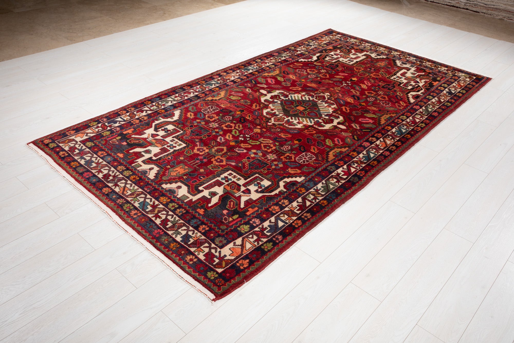 Hand-Knotted Vintage Wool Area Rug – 9' 11" x 5' 2" (302 x 157 cm) - Yasi & Fara