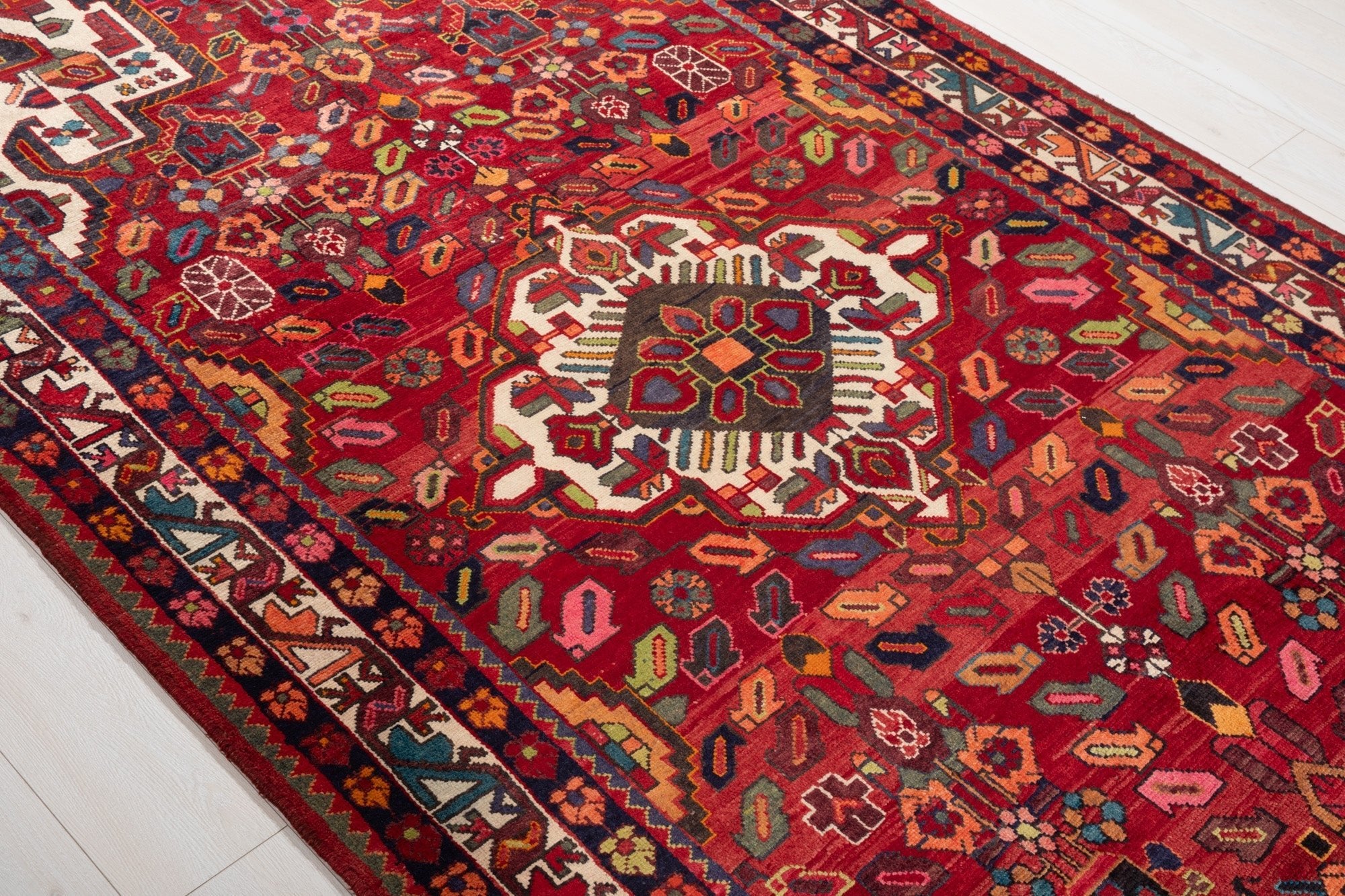 Hand-Knotted Vintage Wool Area Rug – 9' 11" x 5' 2" (302 x 157 cm) - Yasi & Fara