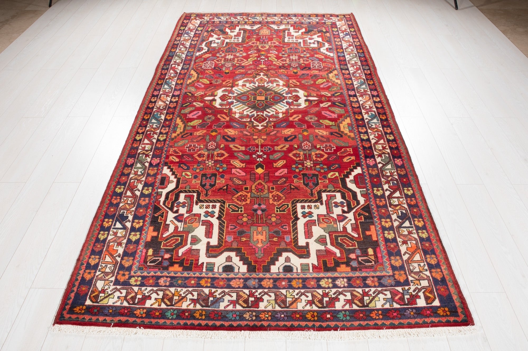 Hand-Knotted Vintage Wool Area Rug – 9' 11" x 5' 2" (302 x 157 cm) - Yasi & Fara