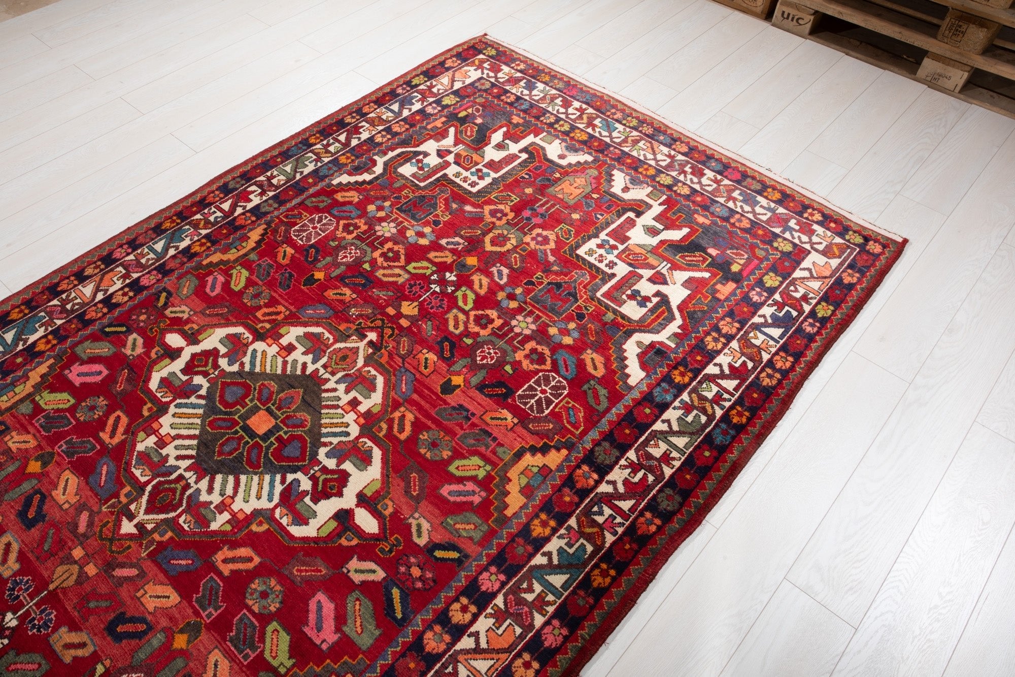 Hand-Knotted Vintage Wool Area Rug – 9' 11" x 5' 2" (302 x 157 cm) - Yasi & Fara