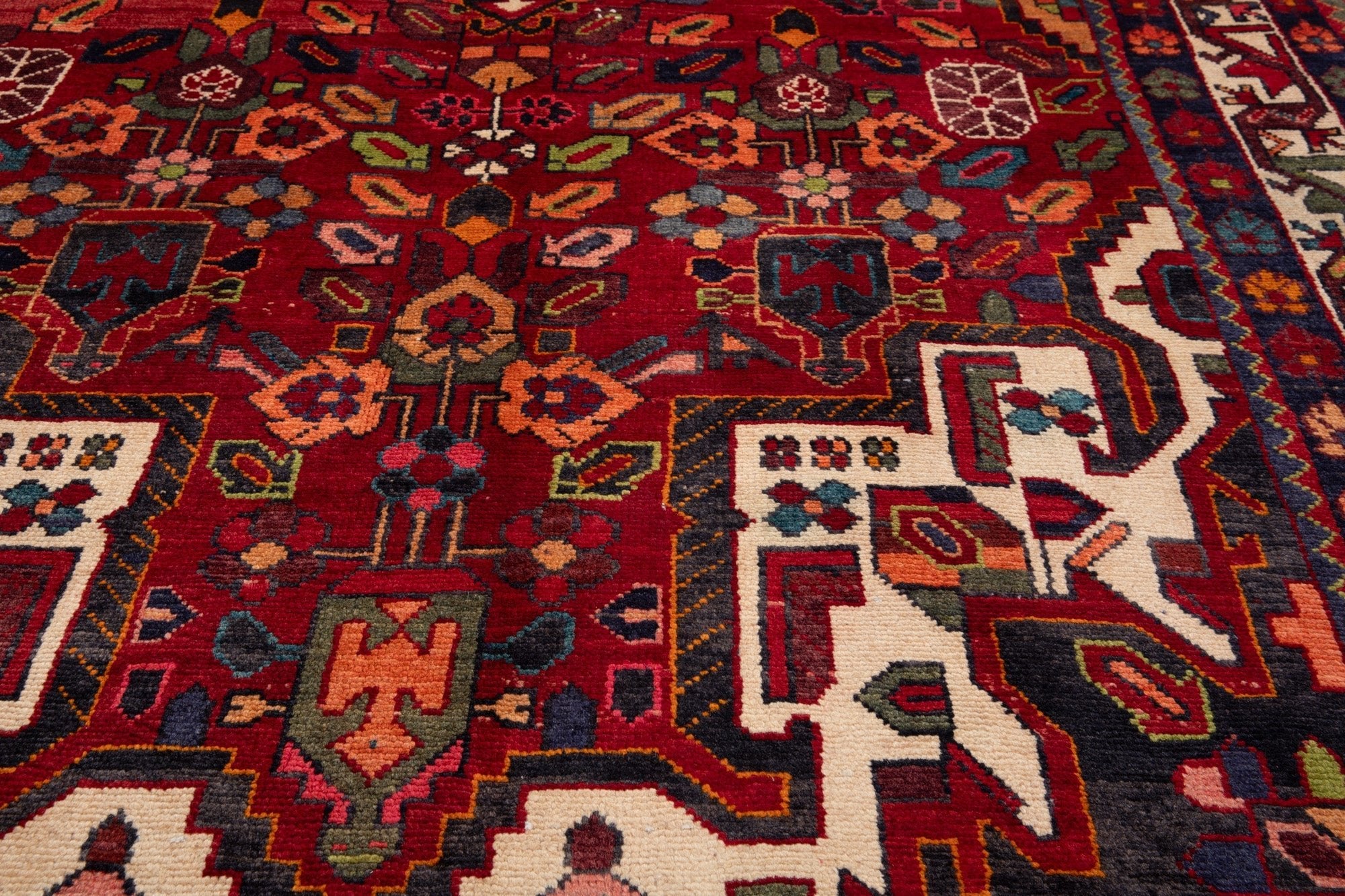 Hand-Knotted Vintage Wool Area Rug – 9' 11" x 5' 2" (302 x 157 cm) - Yasi & Fara