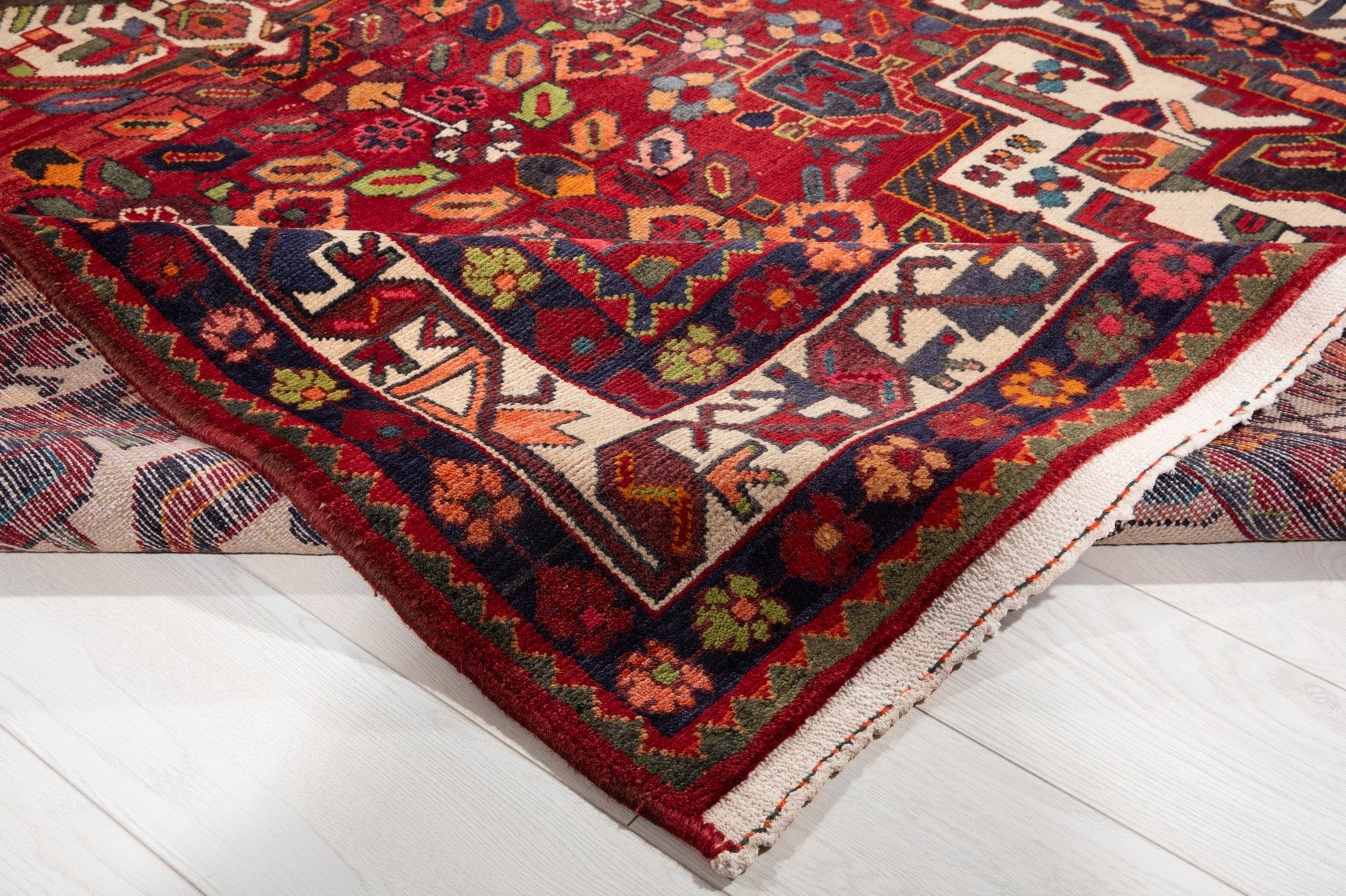 Hand-Knotted Vintage Wool Area Rug – 9' 11" x 5' 2" (302 x 157 cm) - Yasi & Fara
