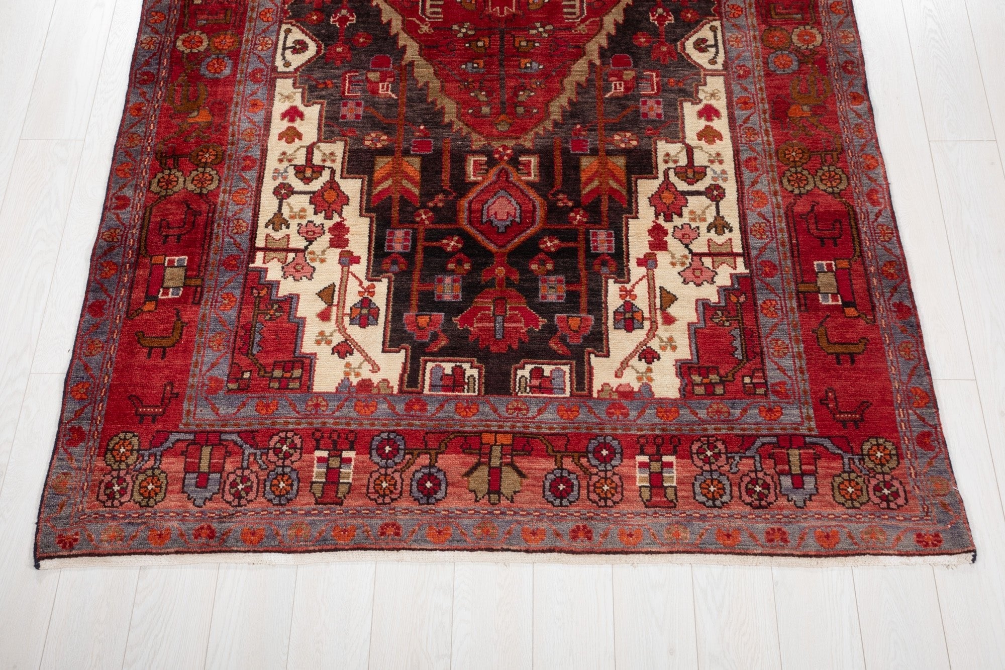 Hand-Knotted Vintage Wool Area Rug – 10' 1" x 5' 6" (308 × 169 cm) - Yasi & Fara