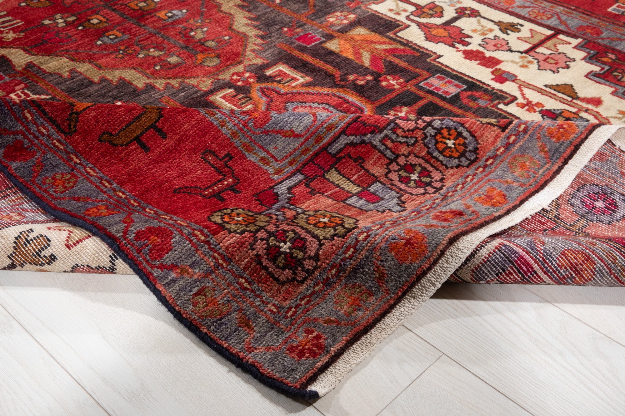 Hand-Knotted Vintage Wool Area Rug – 10' 1" x 5' 6" (308 × 169 cm) - Yasi & Fara