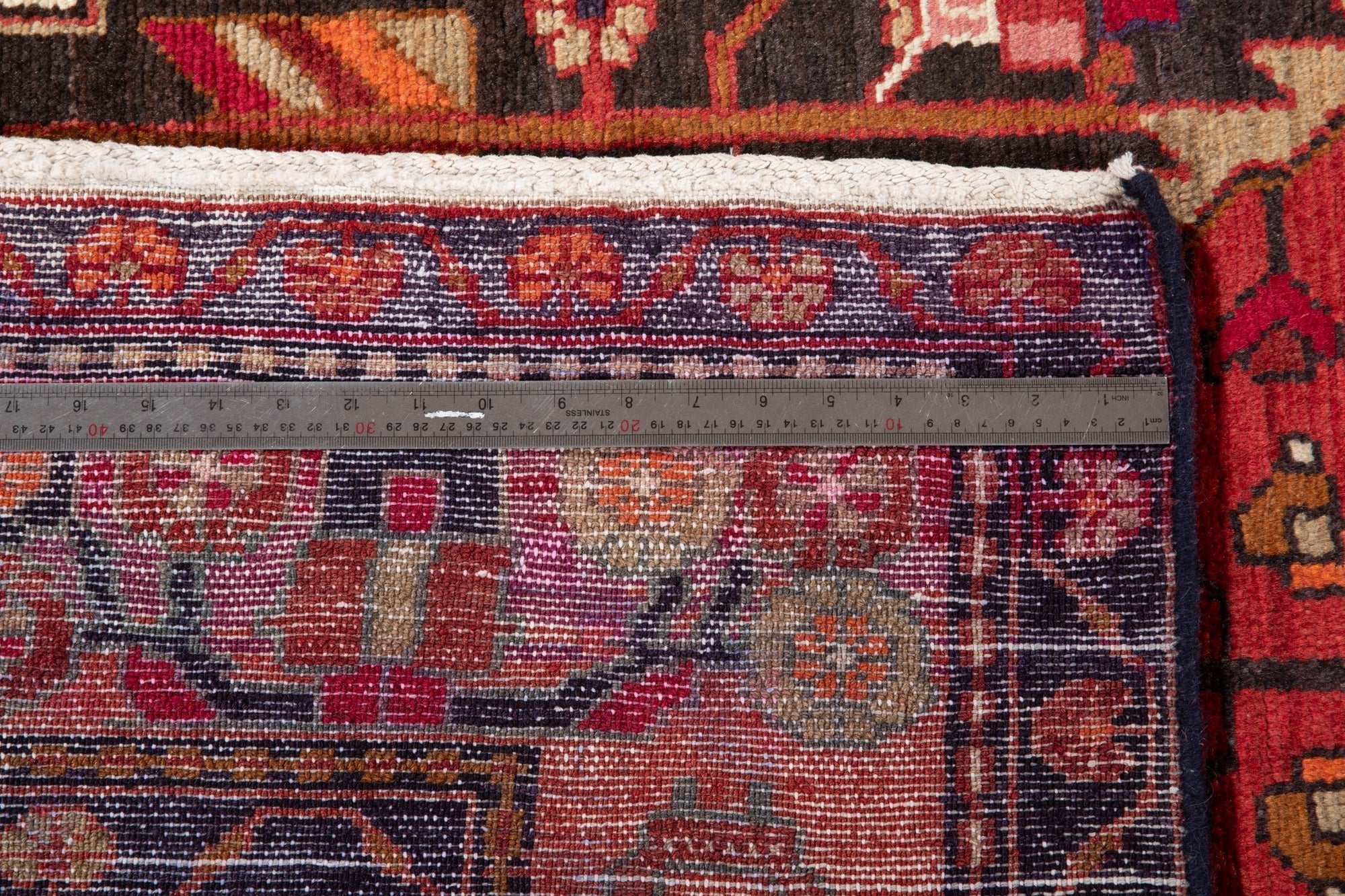Hand-Knotted Vintage Wool Area Rug – 10' 1" x 5' 6" (308 × 169 cm) - Yasi & Fara