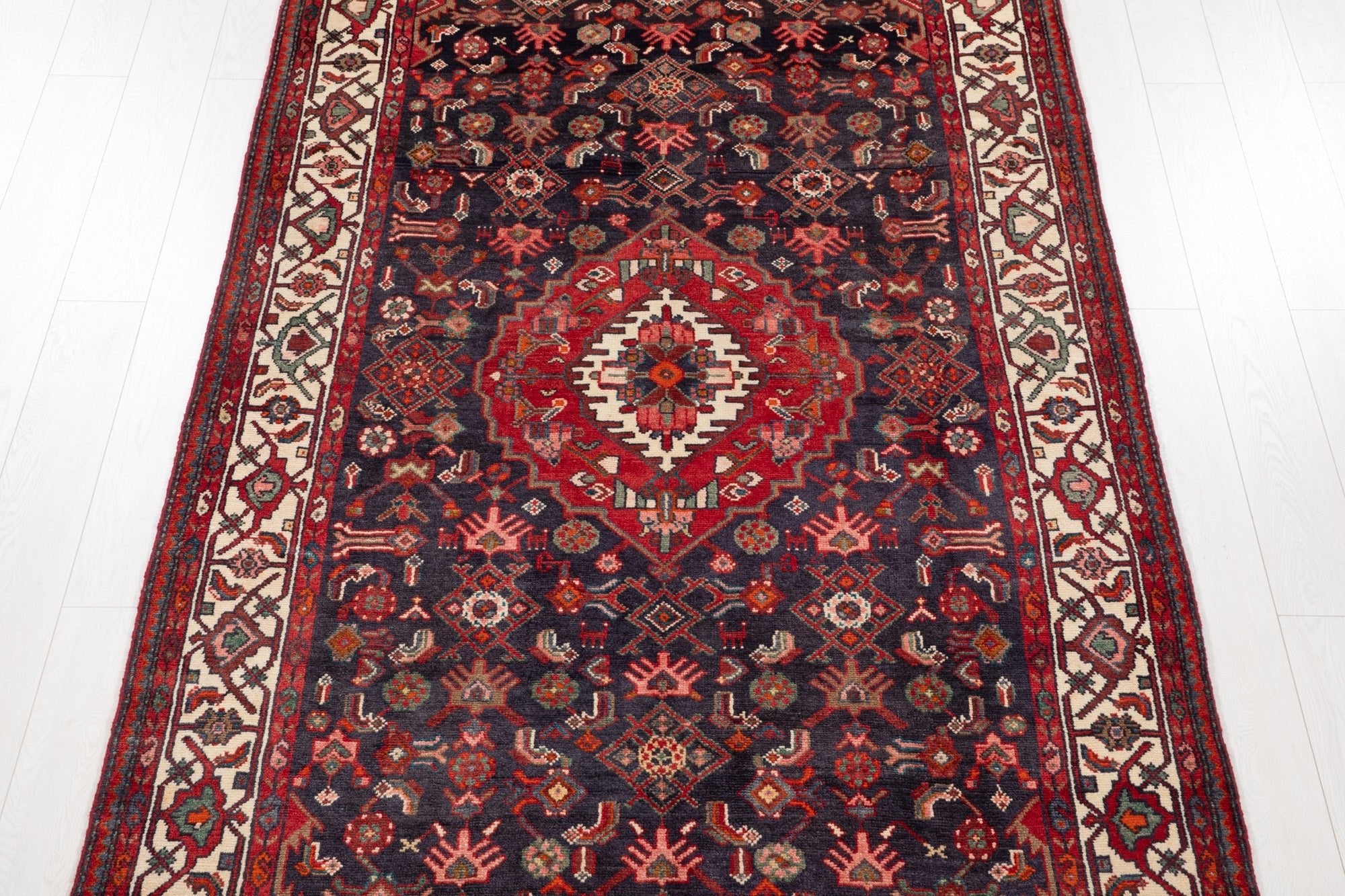 Hand-Knotted Vintage Wool Area Rug – 10' x 5' (305 × 151 cm) - Yasi & Fara