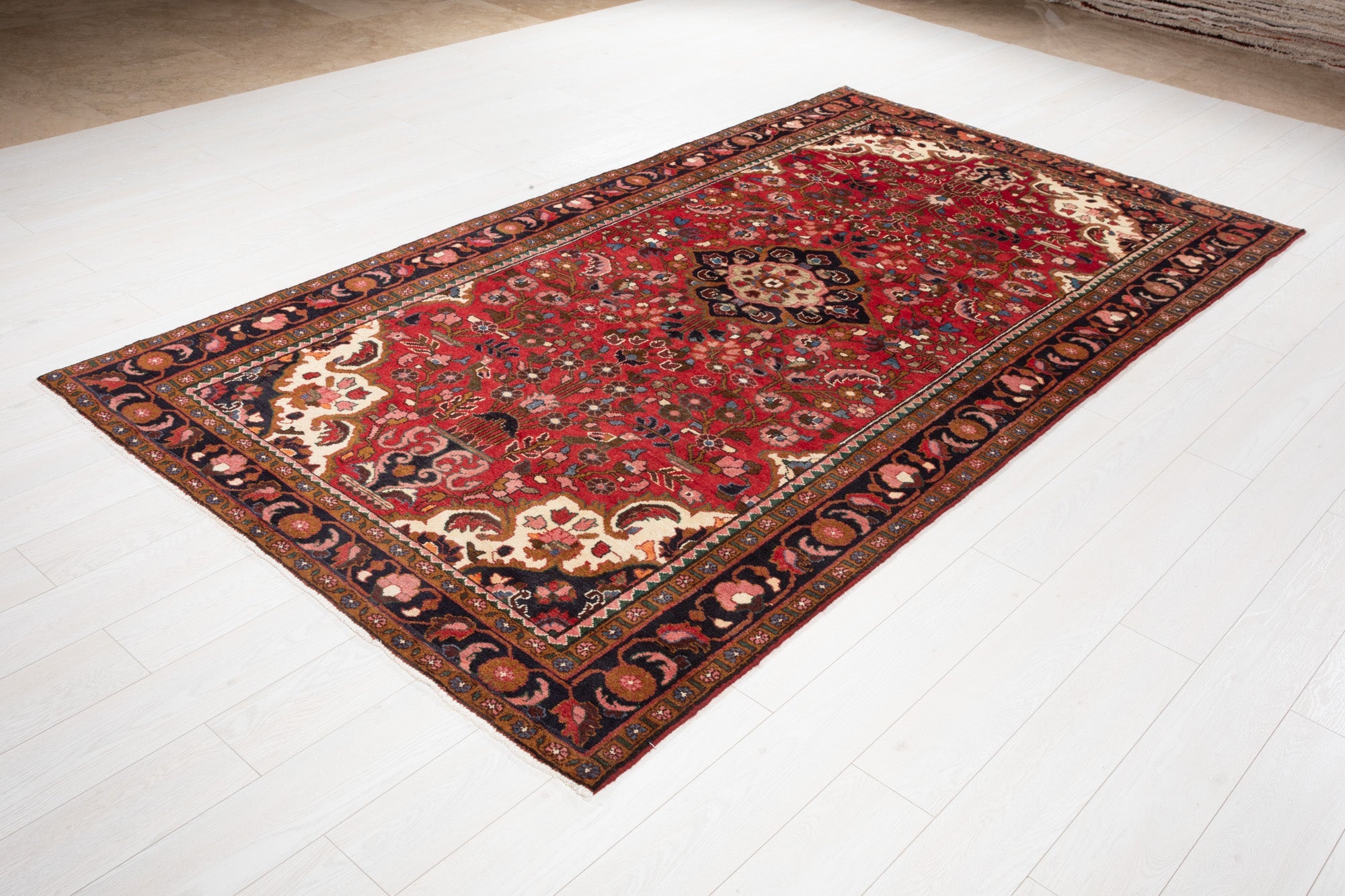 Hand-Knotted Vintage Wool Area Rug – 9' 8" x 5' 2" (294 × 158 cm) - Yasi & Fara