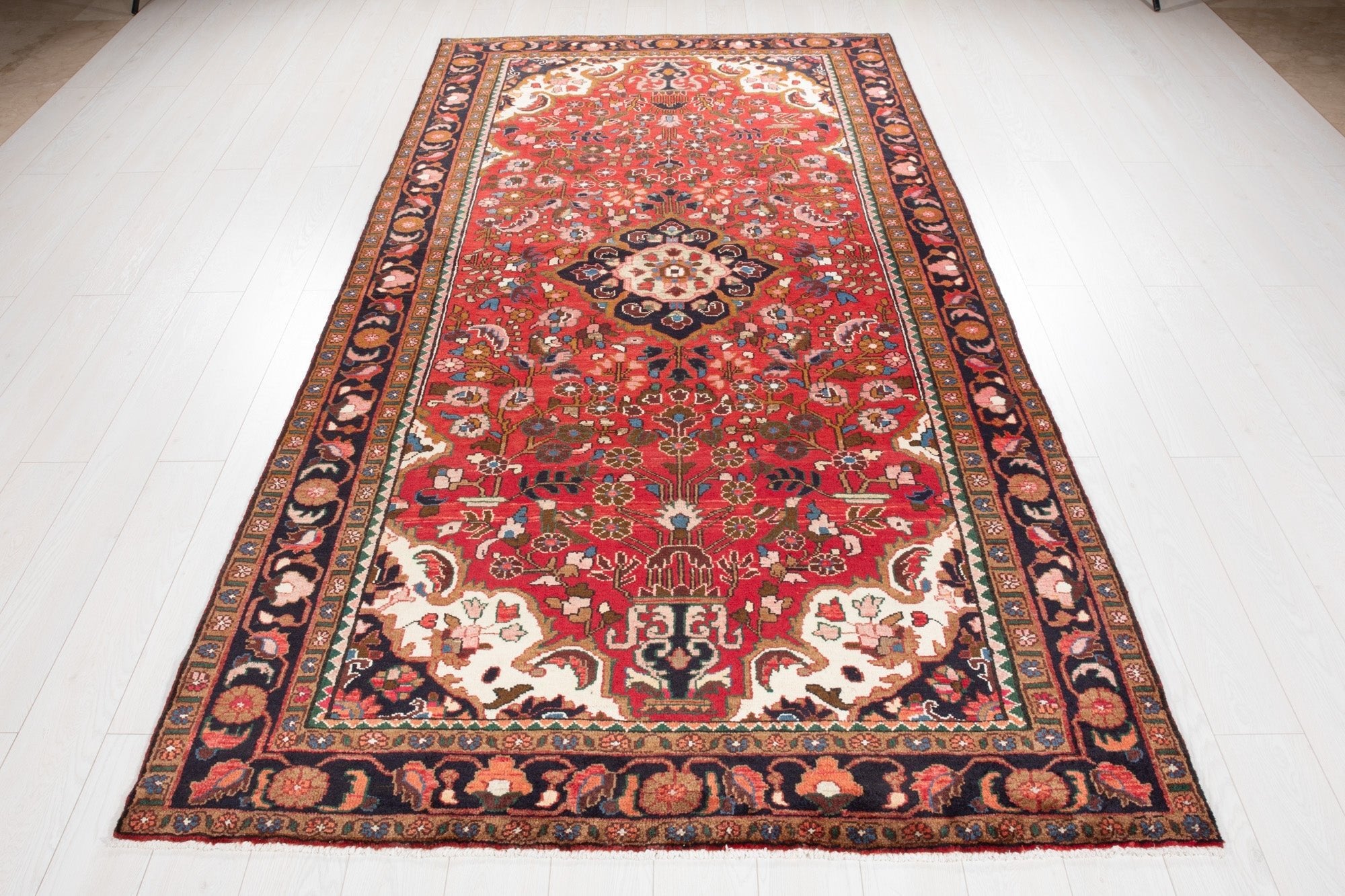 Hand-Knotted Vintage Wool Area Rug – 9' 8" x 5' 2" (294 × 158 cm) - Yasi & Fara