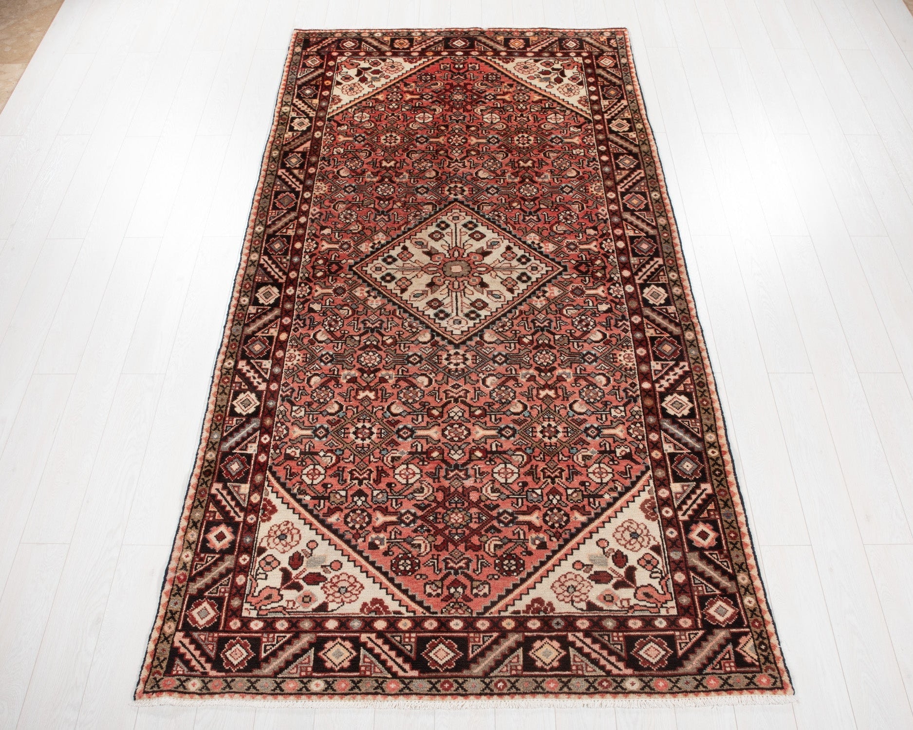 Hand-Knotted Vintage Wool Area Rug – 9' 10" x 5' 1" (299 × 155 cm) - Yasi & Fara