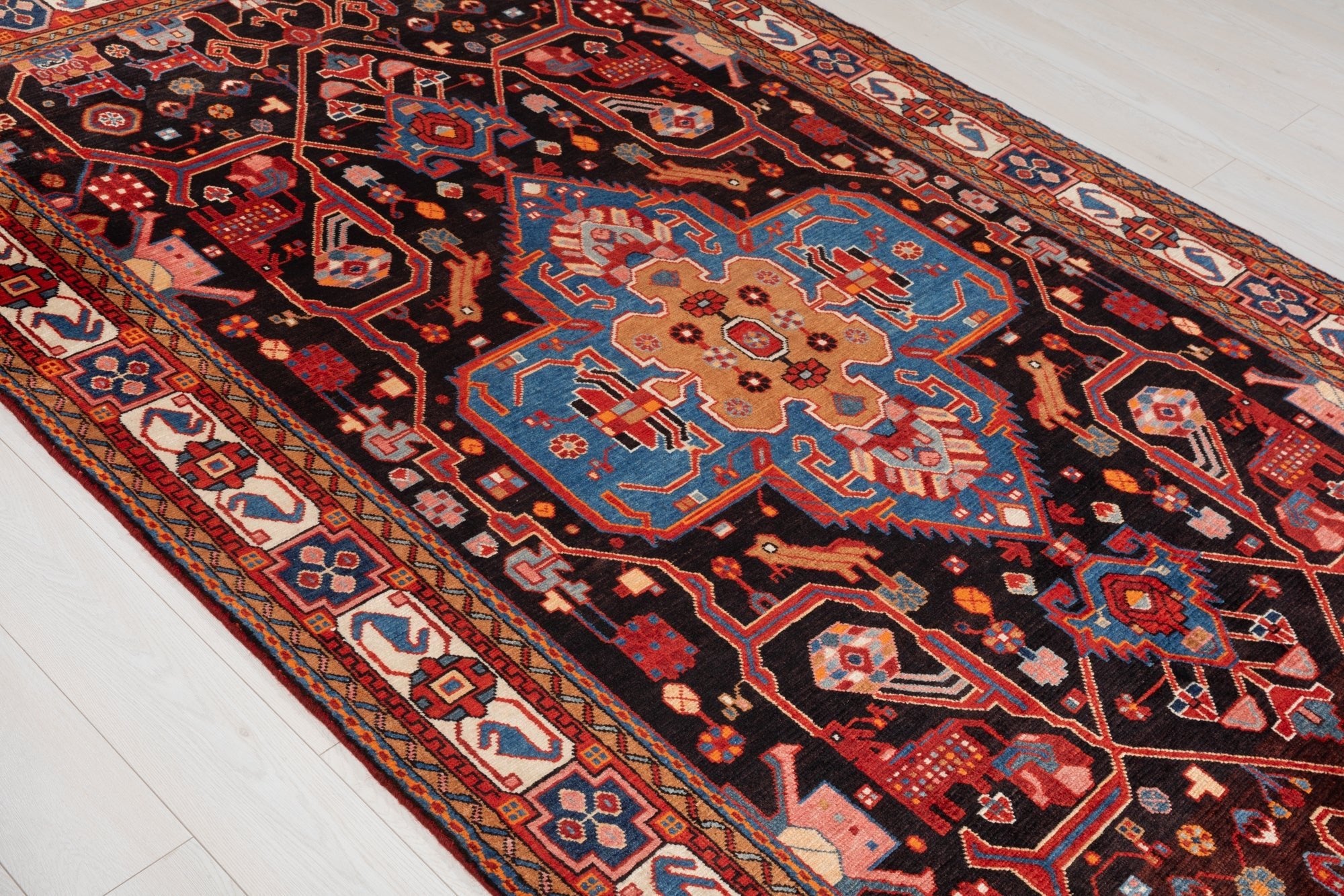 Hand-Knotted Vintage Wool Area Rug – 9' 5" x 5' 6" (288 × 167 cm) - Yasi & Fara