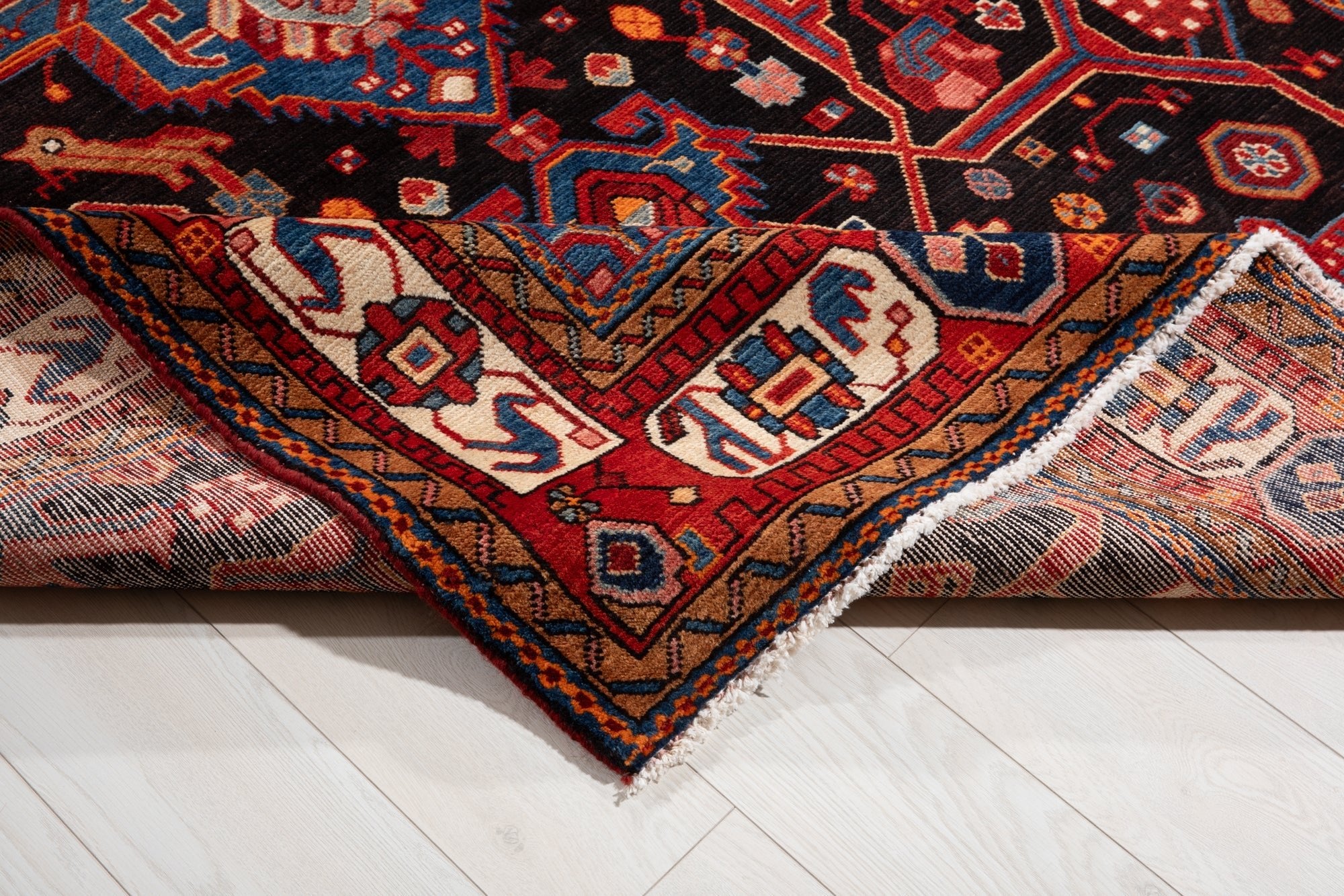 Hand-Knotted Vintage Wool Area Rug – 9' 5" x 5' 6" (288 × 167 cm) - Yasi & Fara